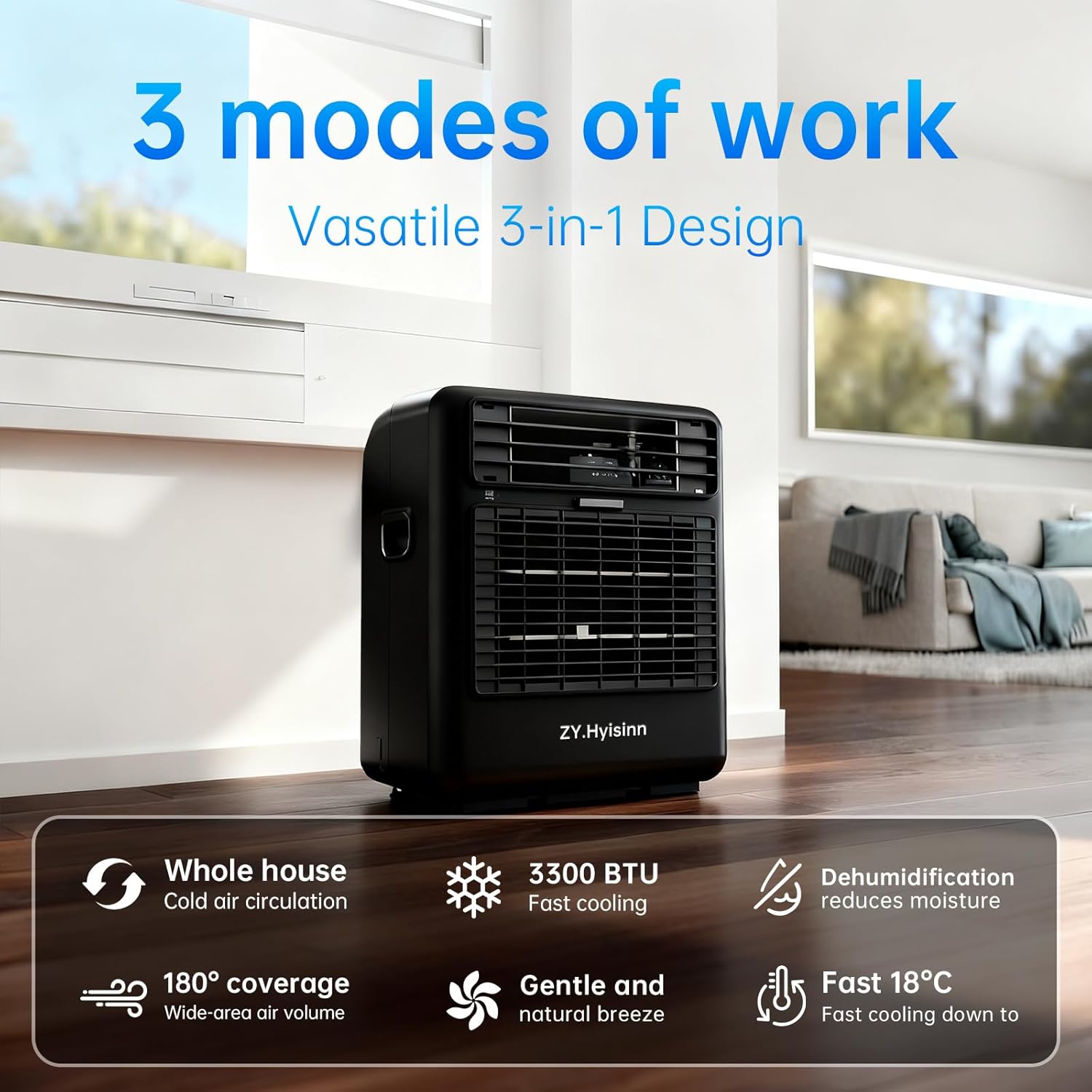 Portable Air Conditioner,3300BTU Tent Air Conditioner, Low Power Consumption, Air Portable AC for Camping, Van Life, Tent, Outdoor