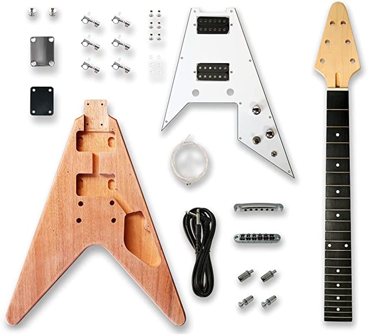 DIY Electric Guitar Set Mahogany Body Rosewood Fingerboard Build Your Own Electric Guitar Unfinished Guitar Set