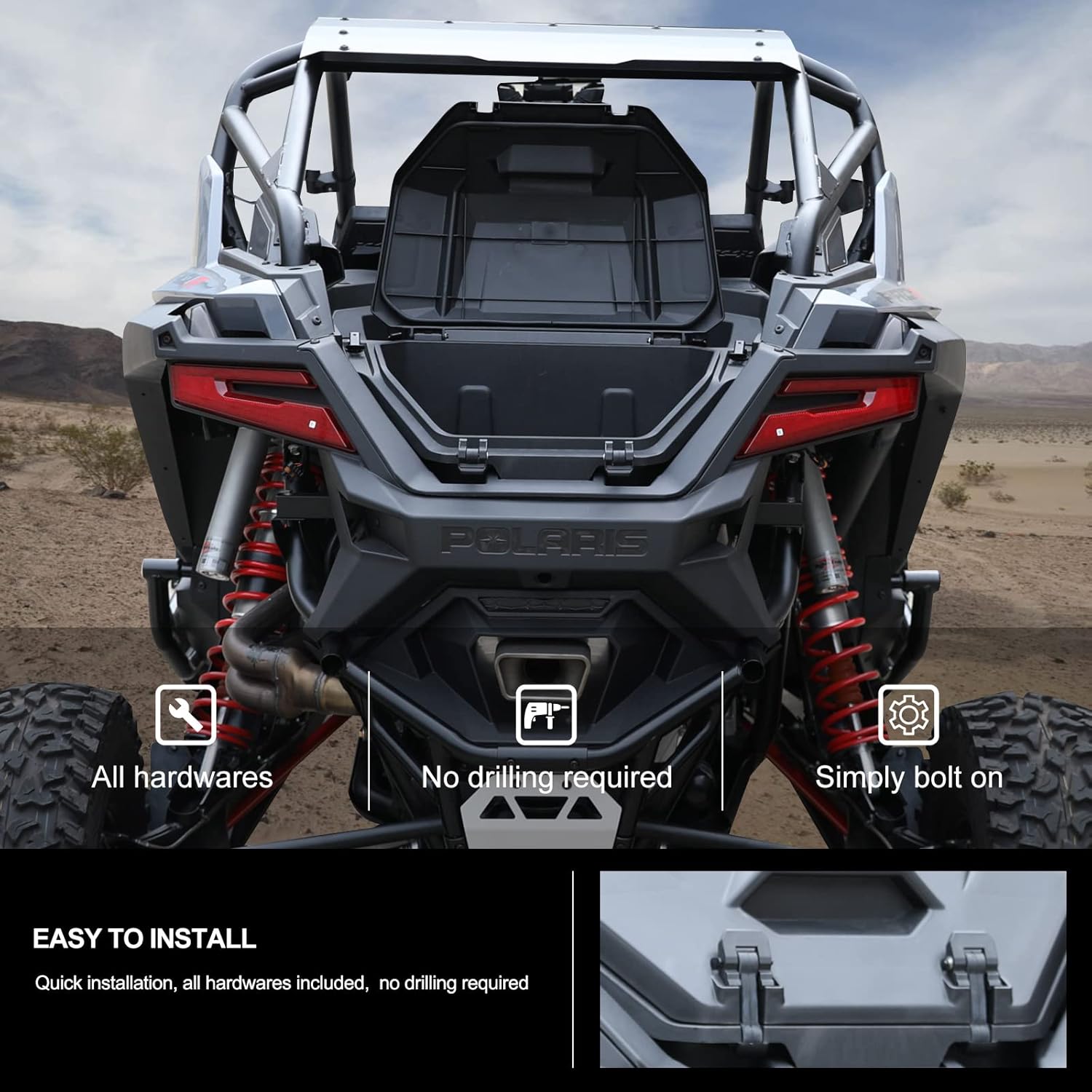 KIWI MASTER 36 QT Rear Cargo Box for 2022-2026 Polaris RZR Pro R/ 4 Accessories Rear Storage Bin 2884236