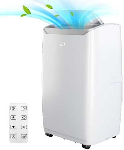 Portable Air Conditioners, 3-In-1 AC Unit 12,000 BTU Air Conditioners with Dehumidifier Function, Fan Mode, Quiet Sleep Mode, 24H Timer, Remote Control, Cool Up to 550 Sq.Ft. for Home Office