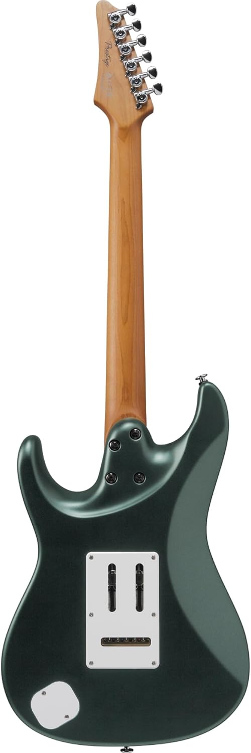 Ibanez AZ2204 Prestige 6-String Right-Handed Electric Guitar with Alder Body and Oval C S-Tech Wood Roasted Maple Neck (Ivy Green Metallic Flat)