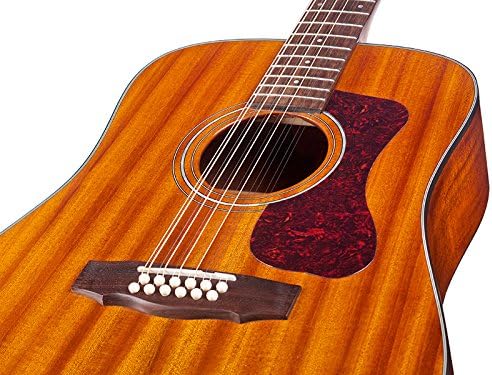 Guild Guitars Guild D-1212E 12 String Acoustic-Electric Dreadnought All Mahogany Guitar with Polyfoam Case and Accessories, Right Handed NAT-KIT-2