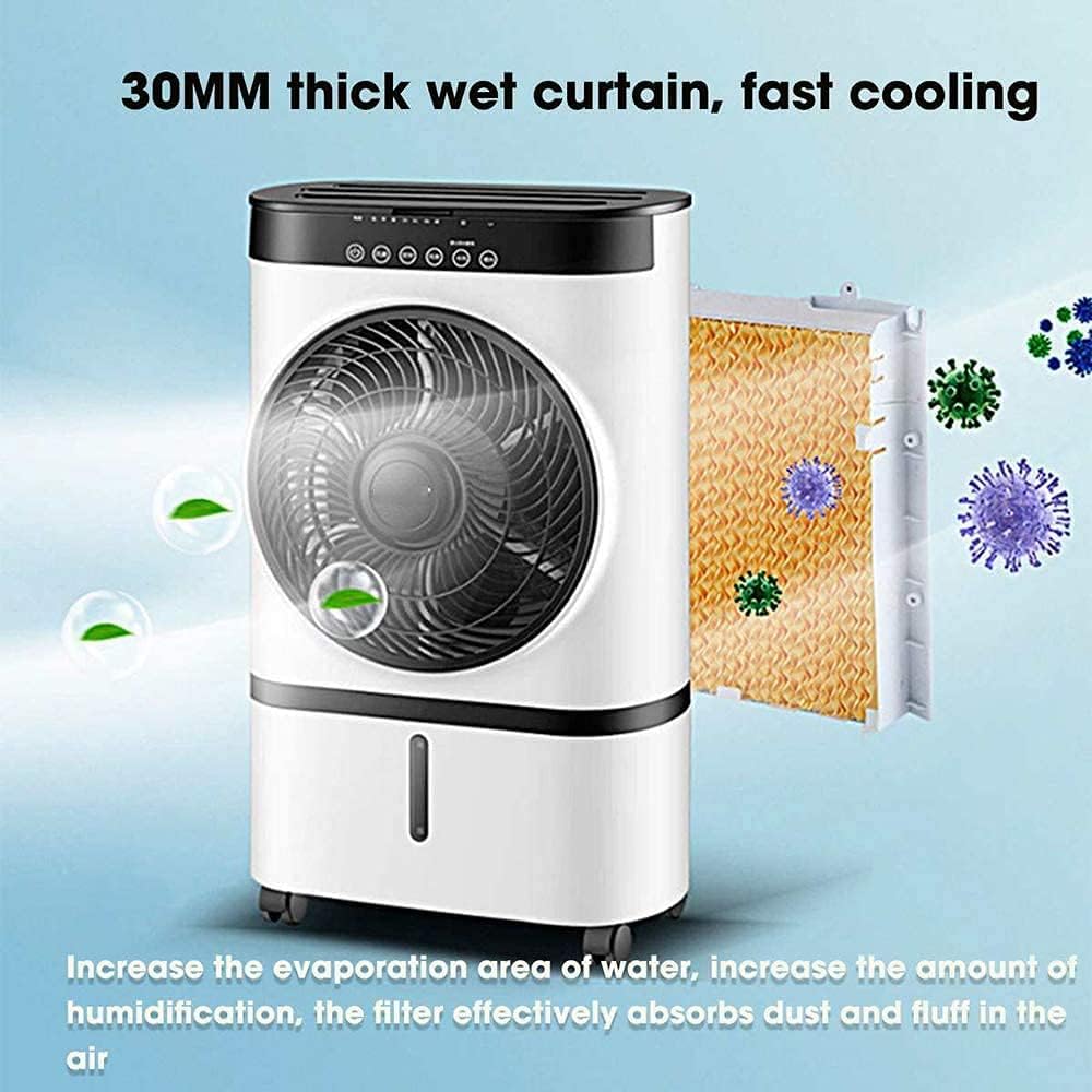 Evaporative Coolers Portable Air Conditioner 7L Water Tank Mute Air Humidifier Cooler Timer Remote Control Mobile Air Conditioner Cooling Fan