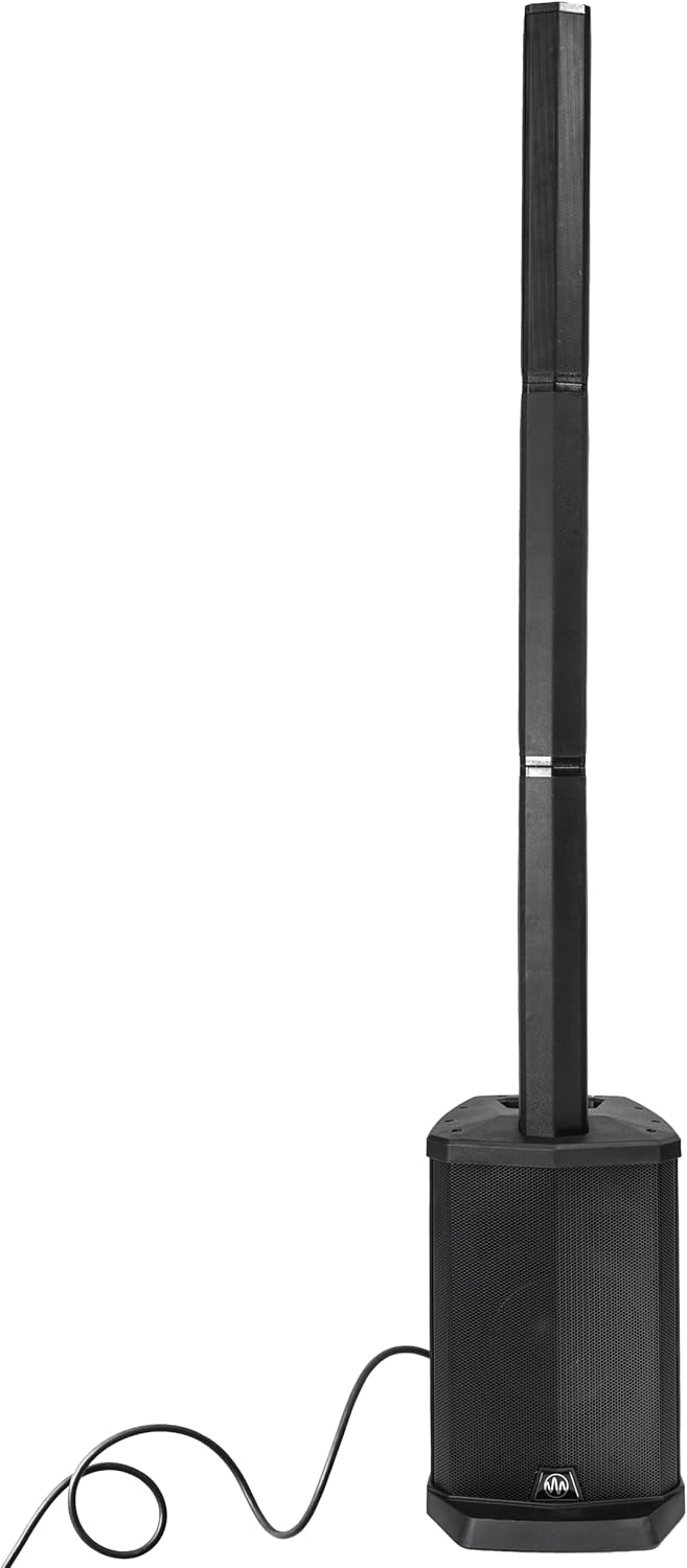 Gemini Powered Line Array PA System with Subwoofer - Column Array Speakers 1200W, Built-in Mixer, Bluetooth Streaming, Adjustable Height Tower Speakers for DJ, Karaoke, Live Performance (WPX-2000)