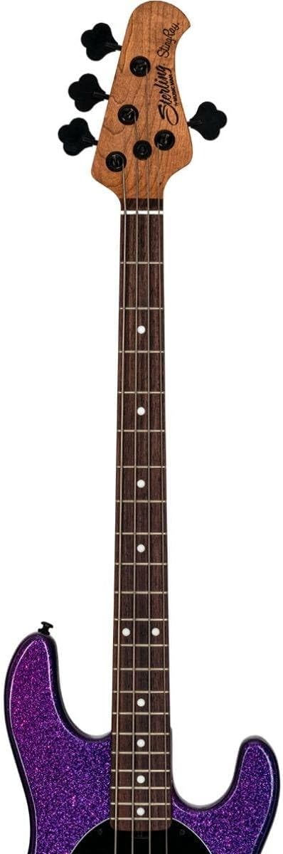 Sterling by Music Man 4 String Bass Guitar, Right, Purple Sparkle (RAY34-PSK-R2)
