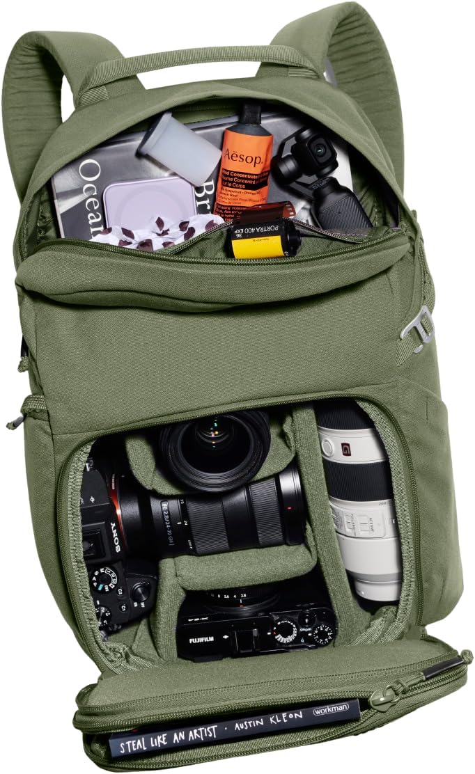 BREVITE - The Jumper - Compact Camera Backpacks for Photographers - A Minimalist & Travel-friendly Photography Backpack Compatible With Both Laptop & DSLR Accessories 18L (Pine Green)