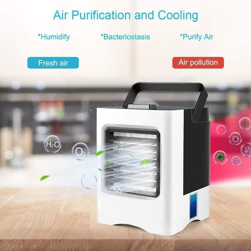 Portable Air Conditioner Fan, Mini Evaporative Cooler, Personal Air Cooler, Desk Cooling Fan for Bedroom, Dorm, Travel, Office