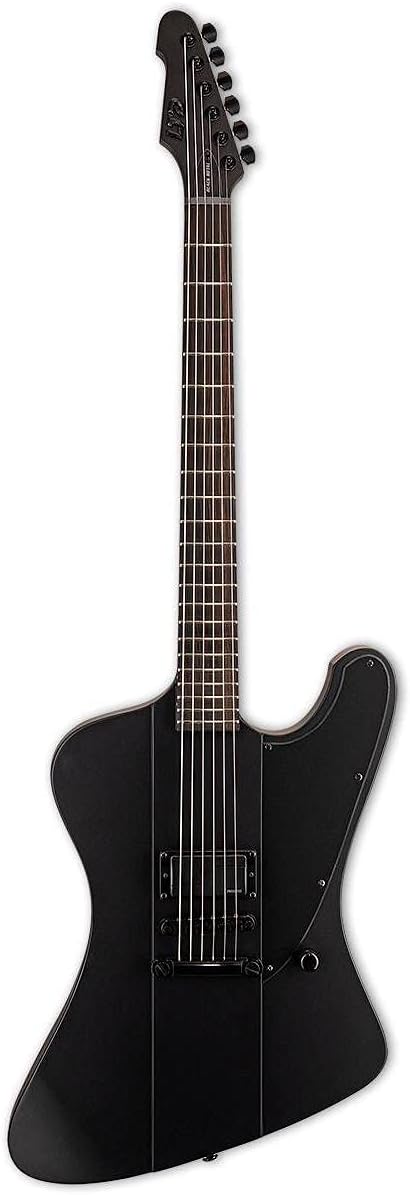 ESP 6 String LTD Phoenix Metal Electric Guitar, Black Satin, Right, (LPHOENIXBKMBLKS)