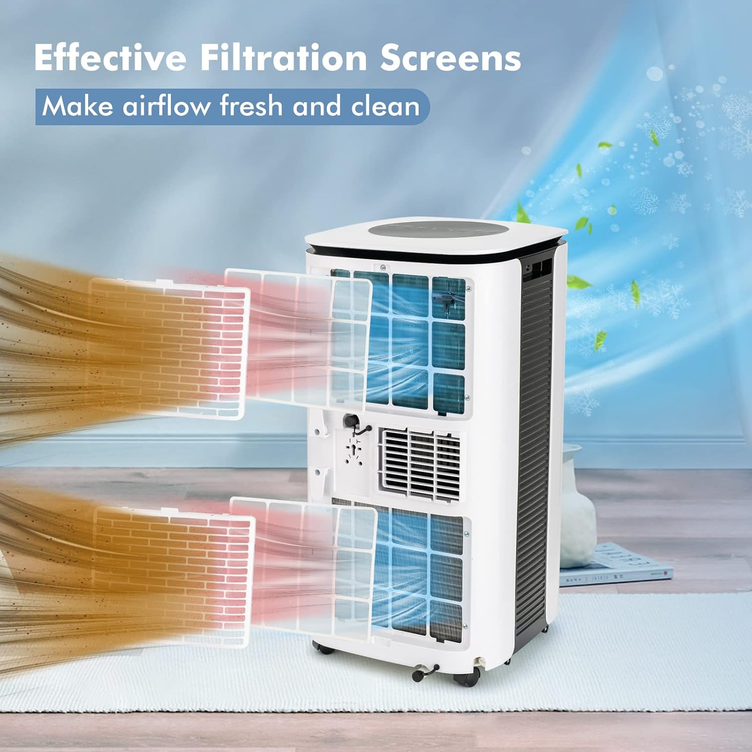 SIMOE Portable Air Conditioners, ASHARE 9000BTU 3 IN 1 Floor AC Unit with Dehumidifier & Fan, 1-24h Timer, Sleep Mode, 26FT Remote Control and Window Installation Kit, For Rooms Up to 400Sq.ft(6500 BTU SACC)