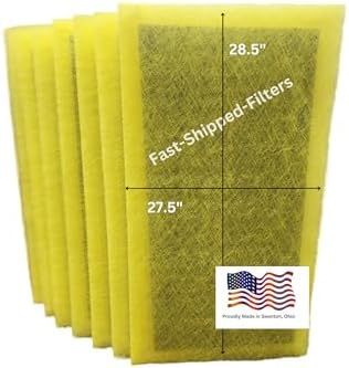 Fast-Shipped-Filters 7 Pack 30x30 Replacement Filter Pads Compatible with MicroPower Guard One Hour Air Cleaner Refill (7, Yellow, 30x30)