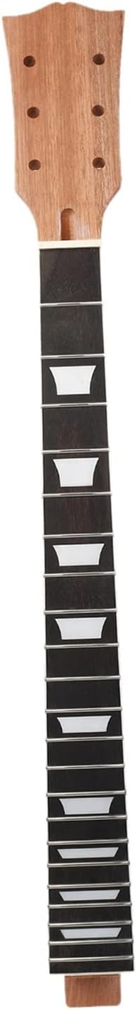 ZUZU Electric Guitar Neck Maple Rosewood Solid Black Finish for Replacement 22 Fret (Black with Trapezoid Inlays) Unfinished Guitar Neck