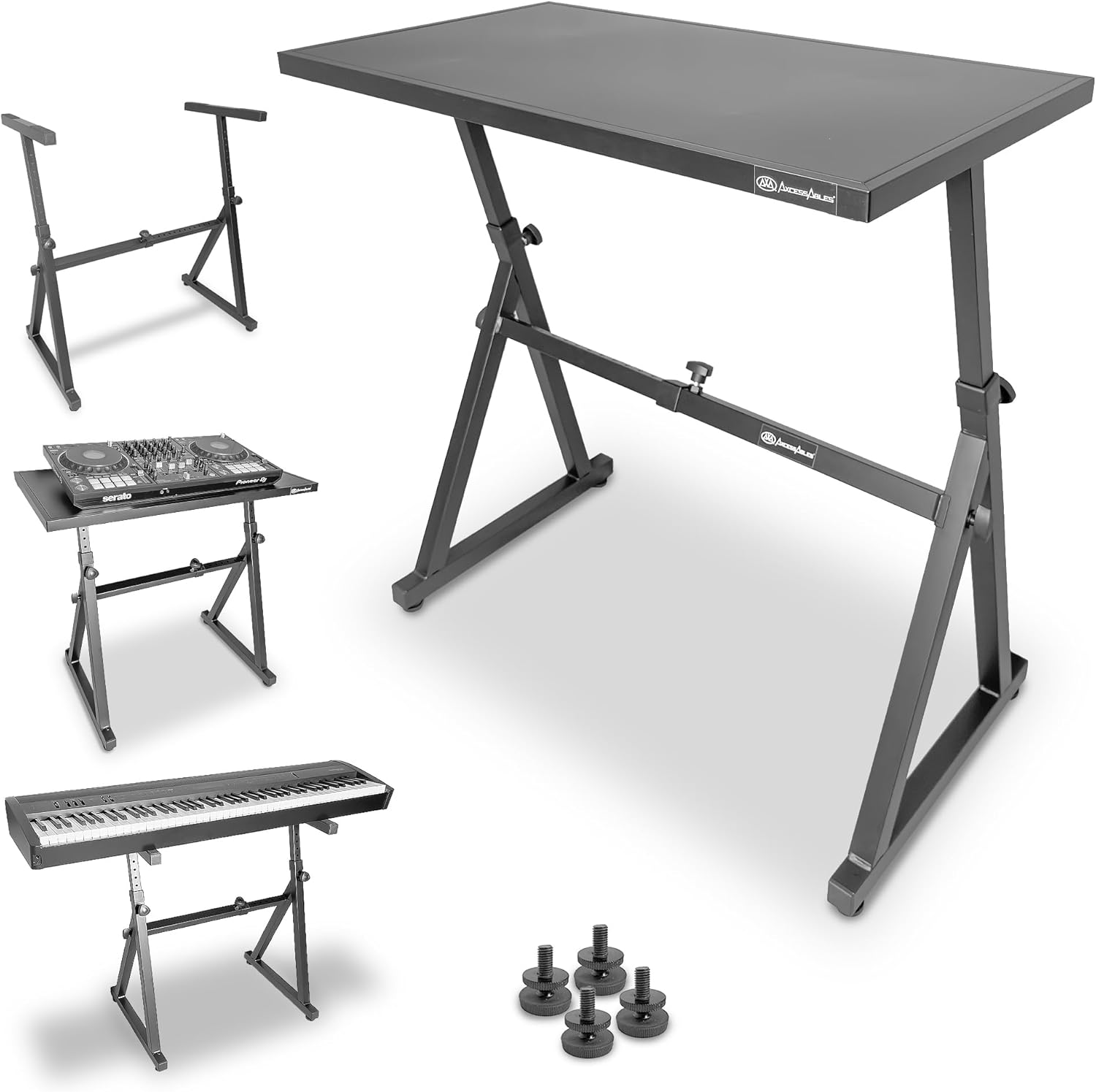 AxcessAbles Adjustable Piano Keyboard Stand and DJ Controller Desk – Removable 36
