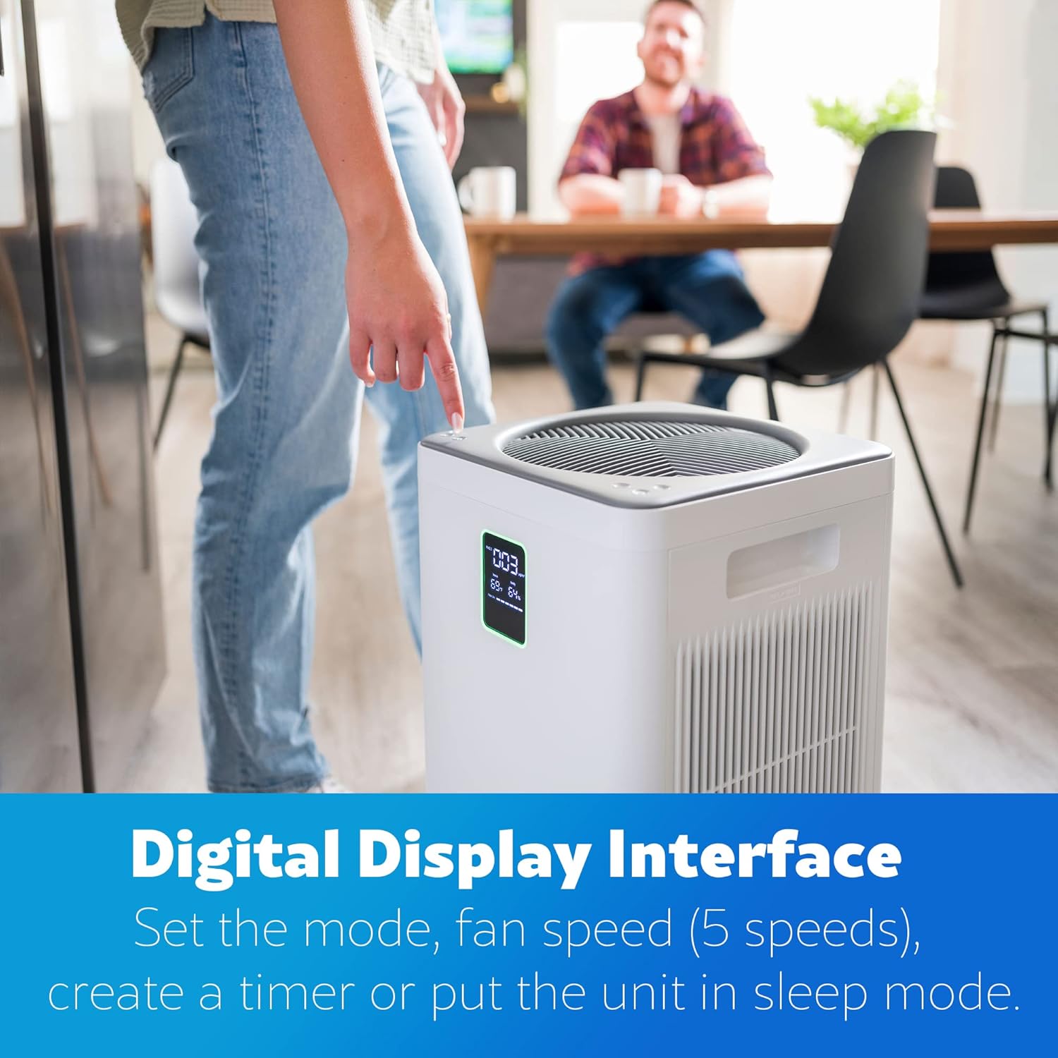 Kenmore PM4030 Air Purifier with H13 True HEPA Filter, Covers Up to 2300 Sq.Foot, 24db SilentClean 3-Stage HEPA Filtration System, 5 Speeds for Home Large Room, Kitchens & Bedroom