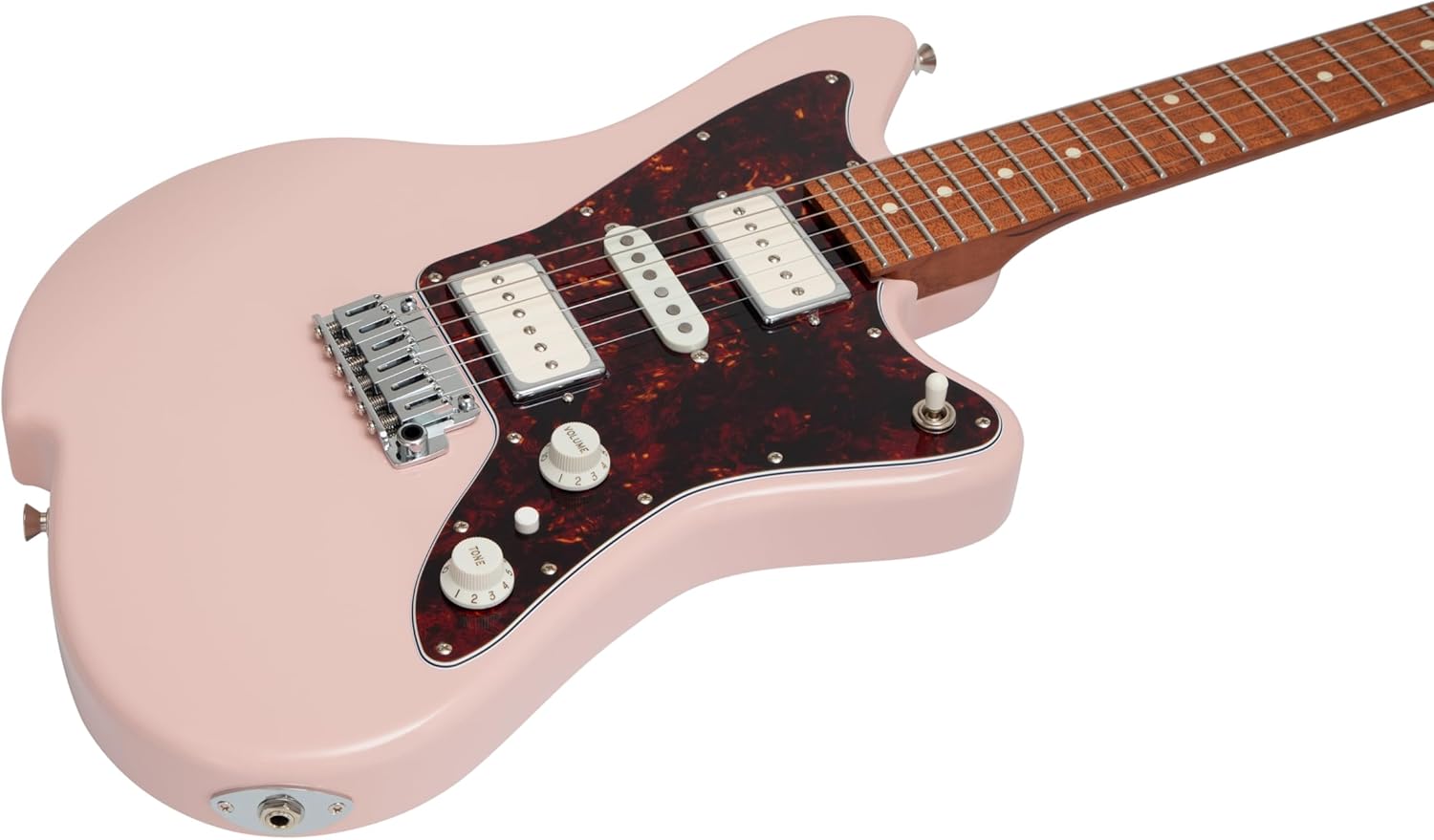 Electric Guitar JZ FRO Shell Pink Gloss Handmade in Japan MIJ Roasted Flame maple Neck Stainless Steel Frets Gotoh Bridge Gotoh Locking Tuner 6 Strings Modern C Neck For All Levels