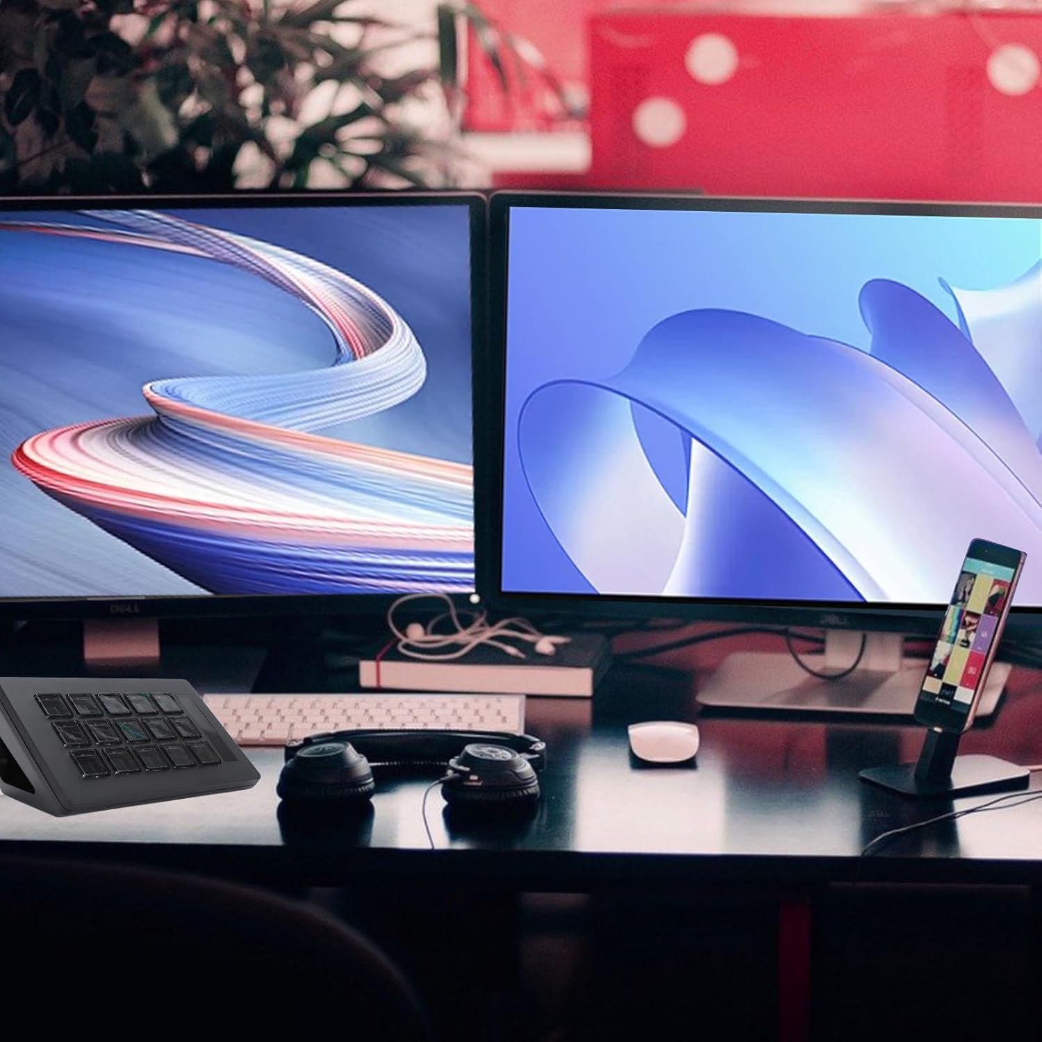 15 Keys LCD Custom Keyboard, Streaming Studio Controller Keypad for 4KCU, for OBS, for, for, for, for Discord, for Spotify