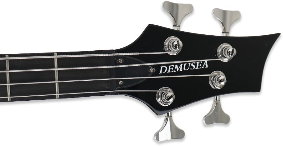 electric bass guitar full size standard 4strings glossy black 34inch scale length 24frets maple neck phoenix body fixed bridge 2V 2T control for beginner starter practice show (BK-YIB30)