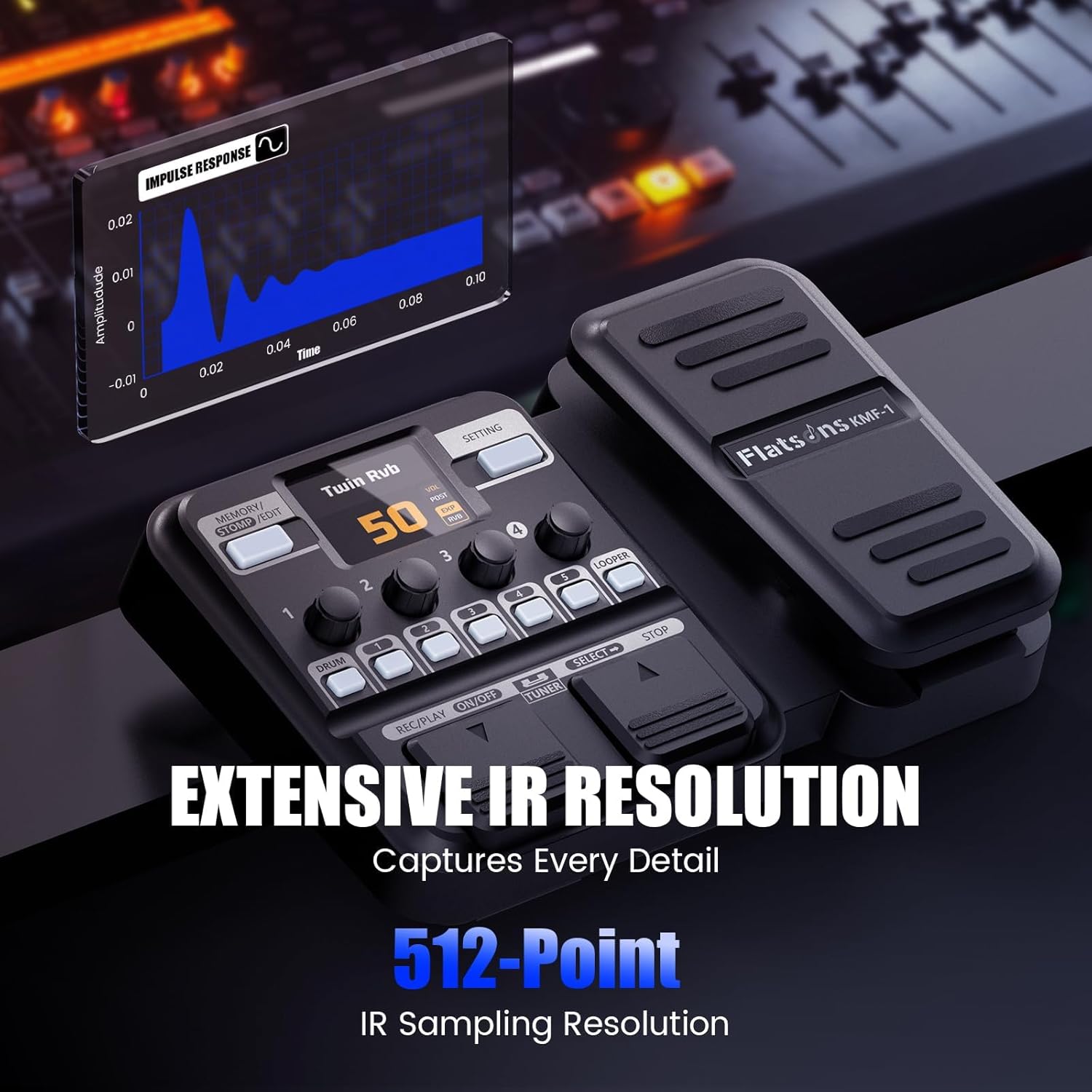 KMF-1 Guitar Pedal, 77 Effects Guitar Multi Effects Pedal with 50 Preset, 42 Drum Rhythm, 18 Amp/Cab, Upgraded Color Screen, Aux In, Guitar Tuner Looper Expression Wah Volume Distortion Pedal