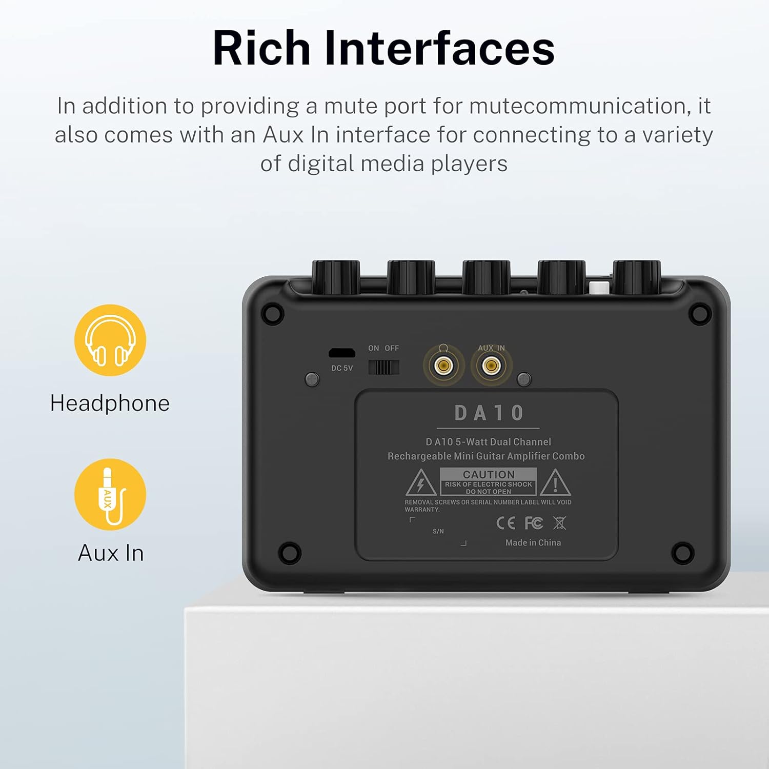 Donner HUSH X PRO Electric Guitar Kit - Smart Travel Guitar with Dozens of Preset Combinations, 7 Tone Sim Options, White-Luxe and Donner Mini Guitar Amp Small Electric Amplifier 5W