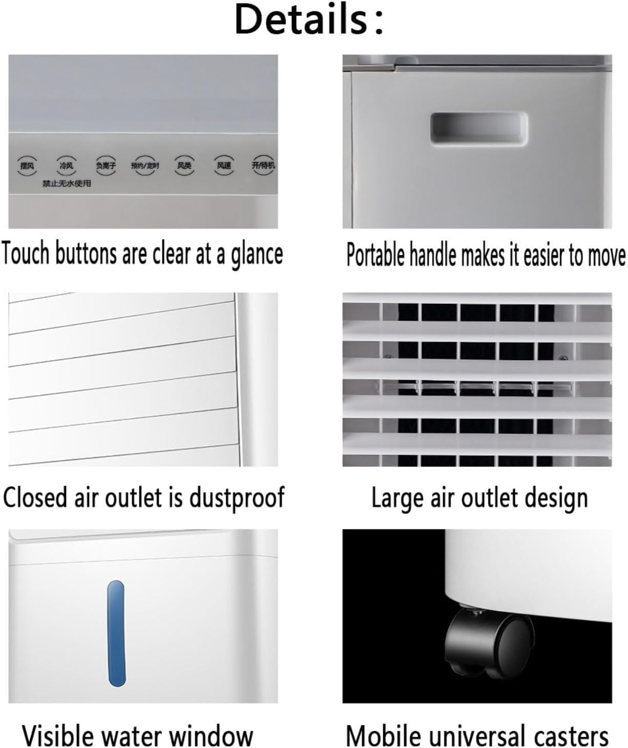 Portable Air Conditioner 4-in-1 Evaporative Cooling Fan, 3 Speeds, 60° Auto Oscillation, 7H Timer, Ice Box, Ultra-Quiet for Home, Office, Bedroom, and Camping