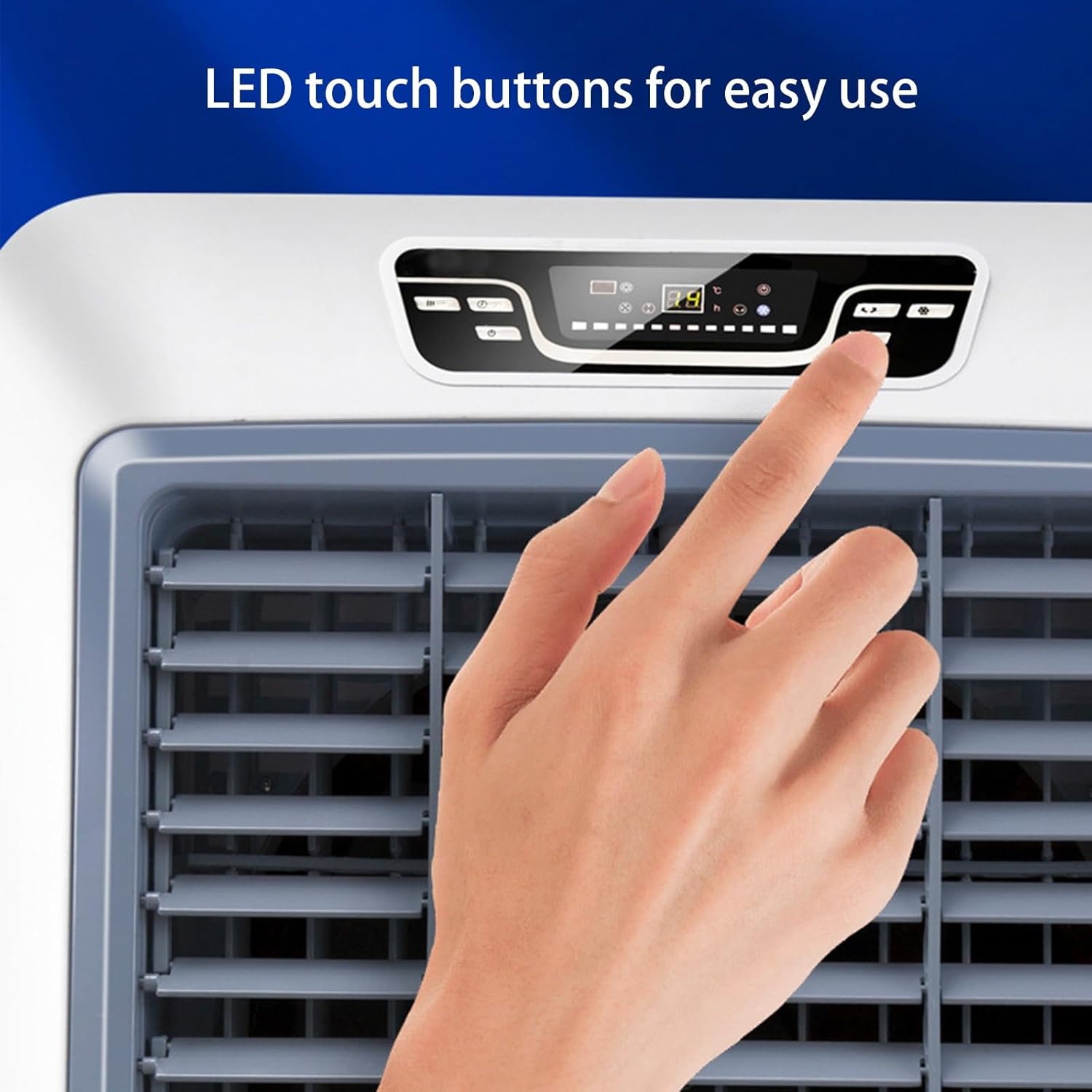 3 in 1 Air Conditioners, Portable Swamp Cooler with Large Water Tank and LED Screen, Evaporative Air Cooler for Room Bedroom Office(76 * 50 * 150cm)