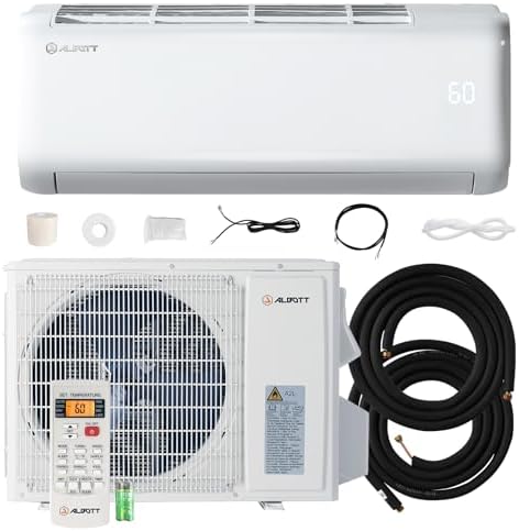 Albott Mini Split Air Conditioner Heat Pump, 24000 BTU 19 SEER2 220V Inverter Ductless Wall AC Unit Cools Rooms up to 1500 Sq. Ft, 14.8ft Installation Kit, White