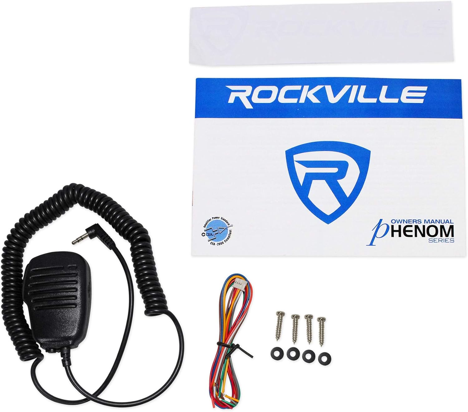 Rockville RXM-F3 1600W Peak/260W RMS 4-Channel Class A/B Marine Amplifier with PA Microphone, Waterproof Conformal Coating, Smart Auto Turn-On for Boats