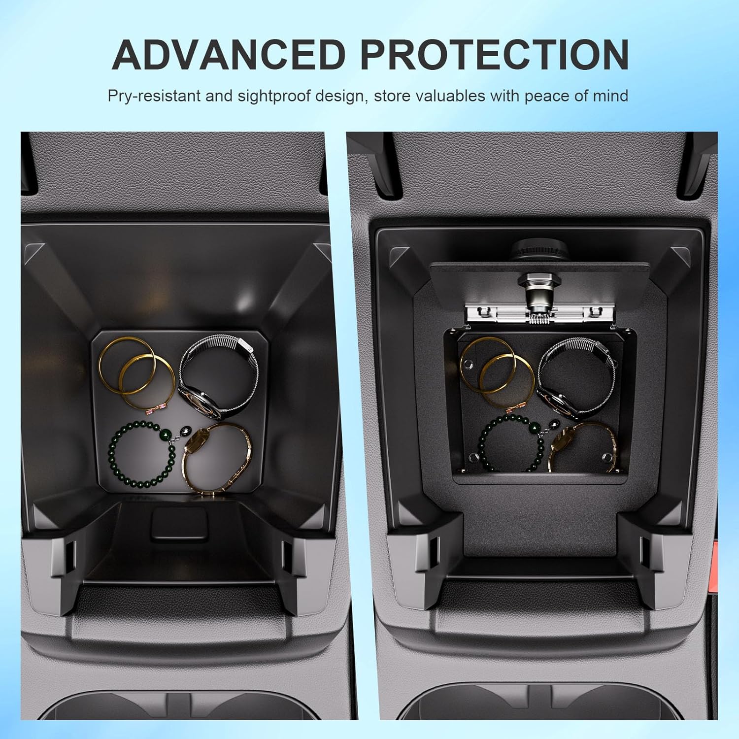 Center Console Safe Organizer Compatible with 2023-2026 Chevy Colorado GMC Canyon Lock Box Console Safe Vault Replacement for 2023-2026 Chevy Colorado Accessories