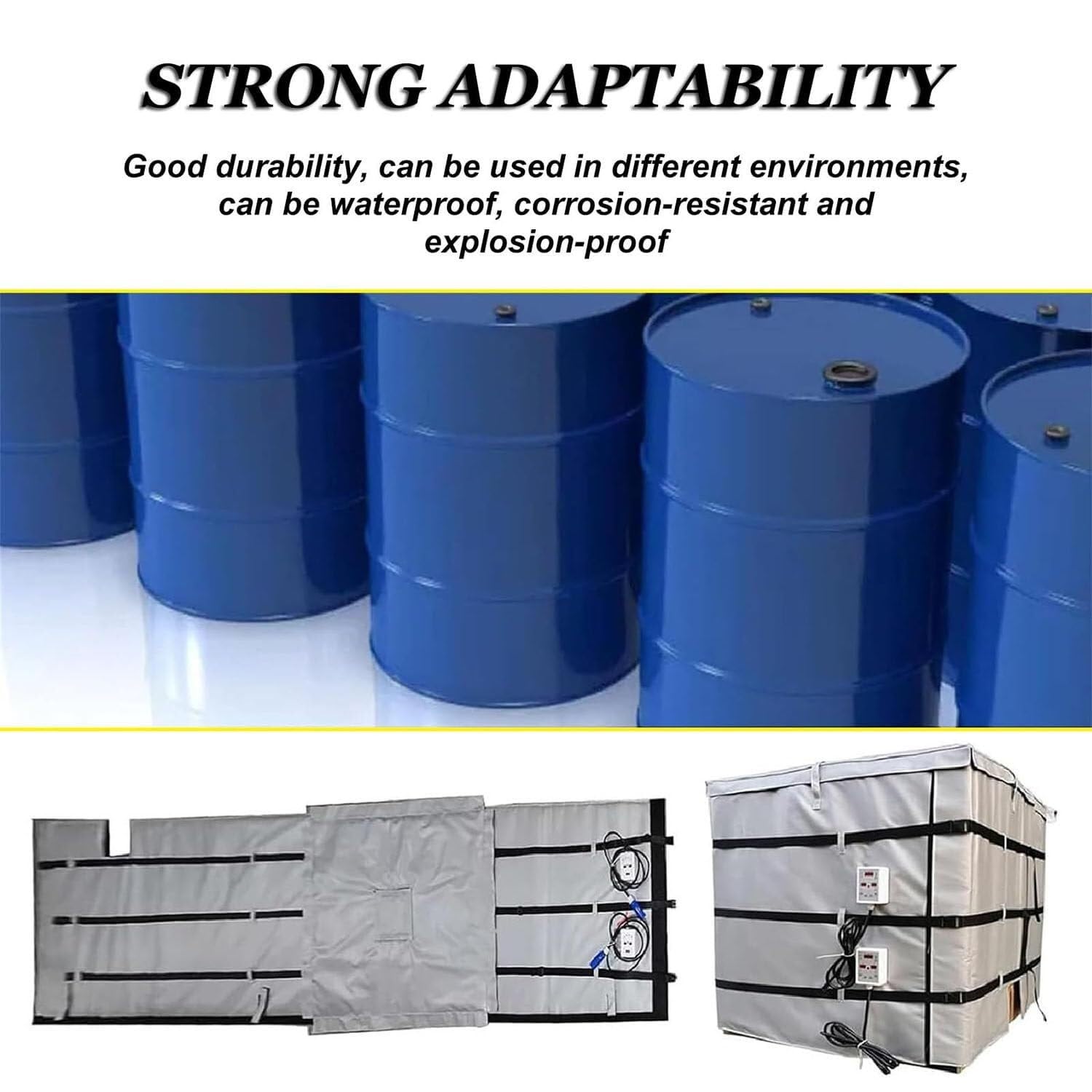 Heating Blanket, IBC Barrel Heater, Oil Drum Electric Heating Machine, with 0~150℃ Temperature Controller,440 X 110cm(B)