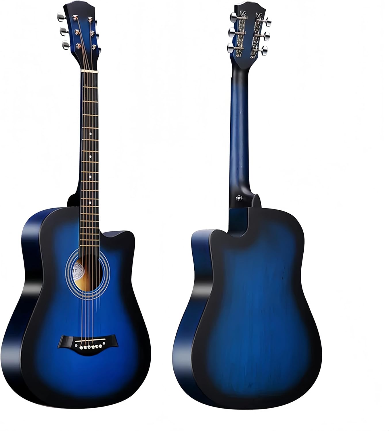 38inch Wood Acoustic Guitar for Adults, 6 Steel-String Acoustic Guitar With Bag and Elementary Tutorial of Folk Guitar for Beginners.