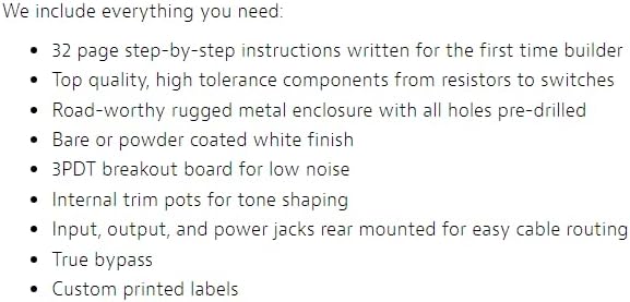 StewMac Sun Fuzz DIY Electric Guitar Pedal Kit, With White Enclosure, Inspired By Analogman Sun Face (12252-W)