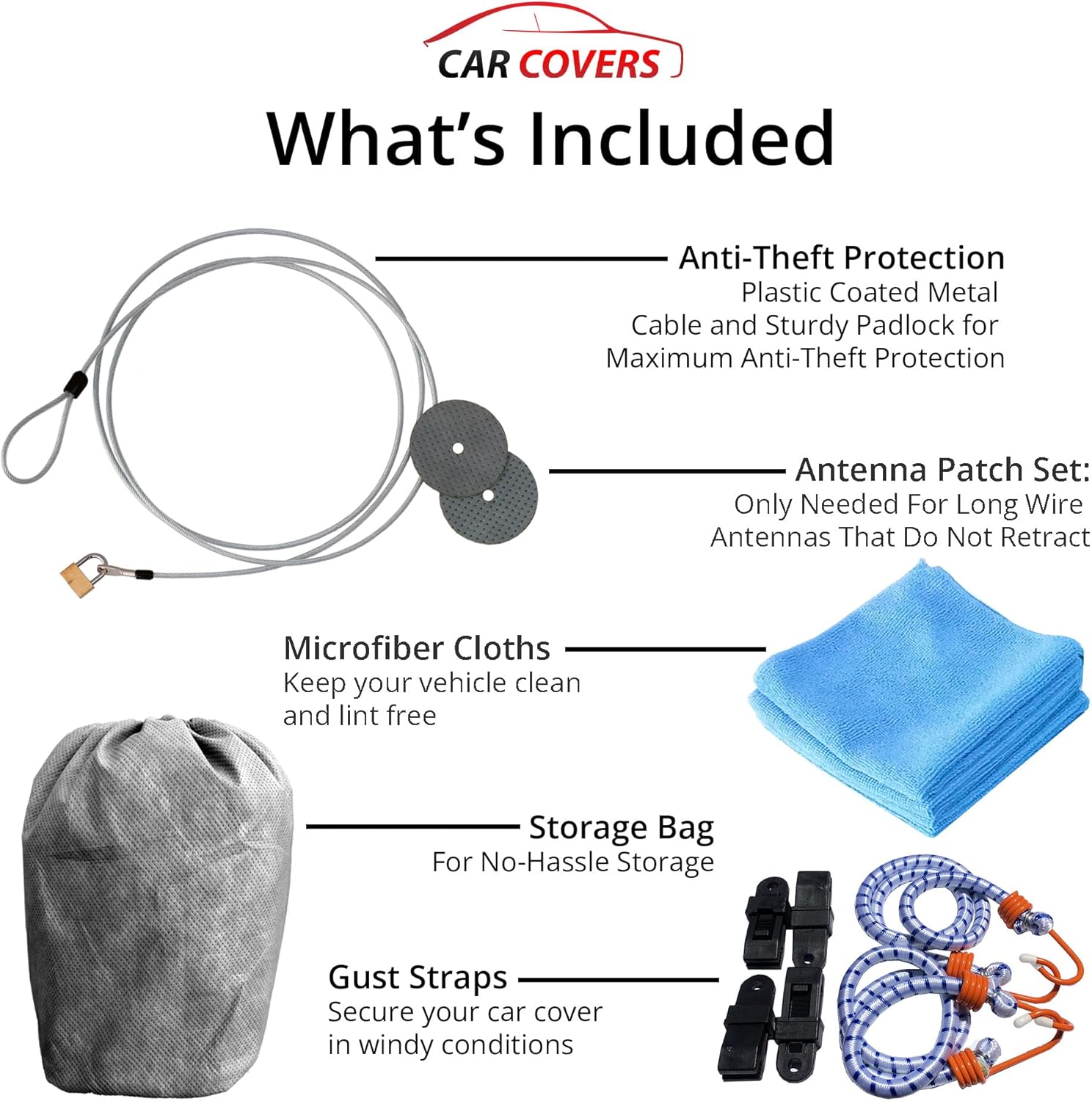 CarCovers Weatherproof SUV Cover & Warranty Compatible with Chevrolet 2015-2019 Tahoe - Outdoor Cover Theft Cable Lock SUV Accessories Better Than Waterproof