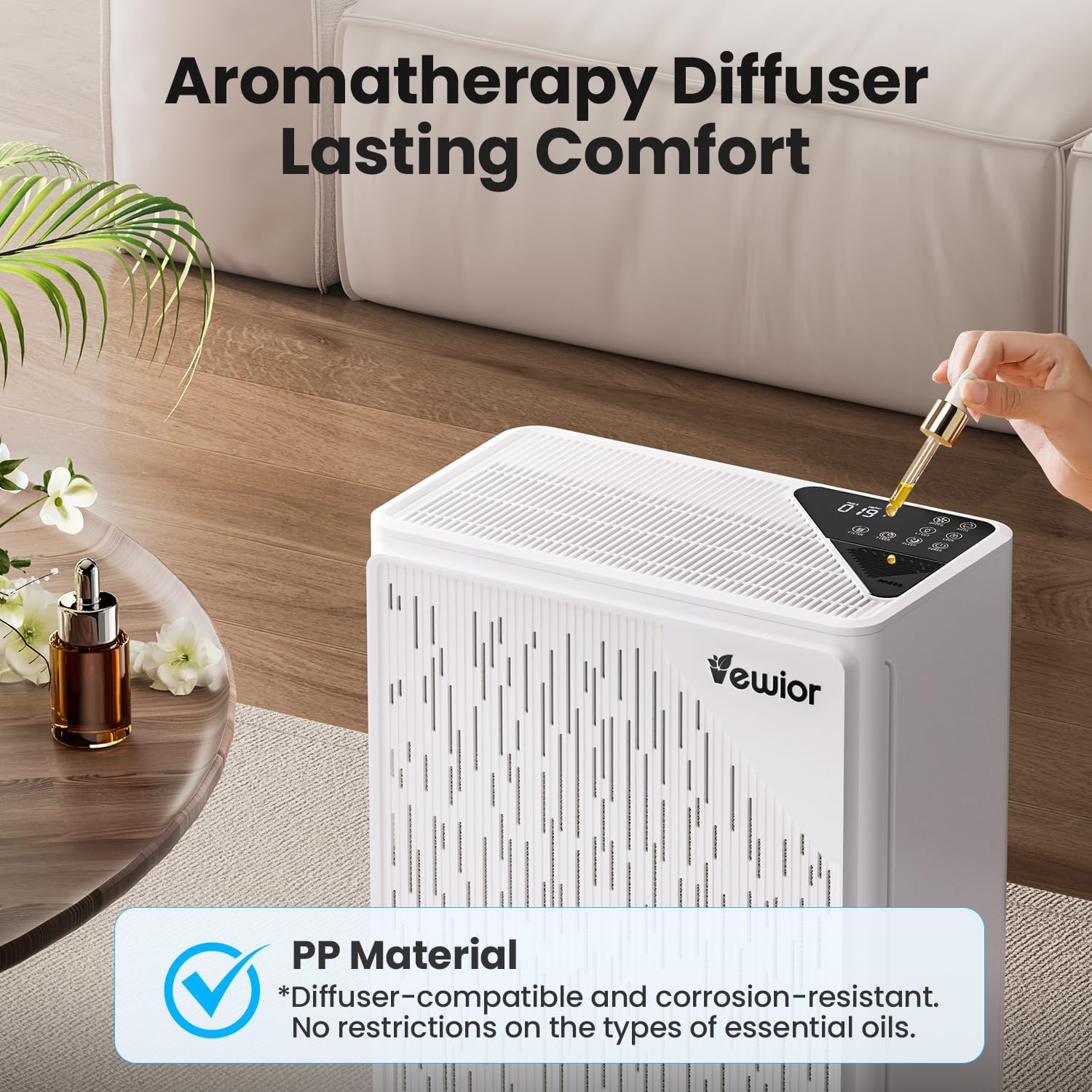 Air Purifiers for Home Large Room up to 2535ft², VEWIOR H13 True HEPA Air Cleaner for Bedroom with PM2.5 Display Auto Air Quality Sensor, Fragrance Diffuser for Wildfire Smoke Pet Hair Dust