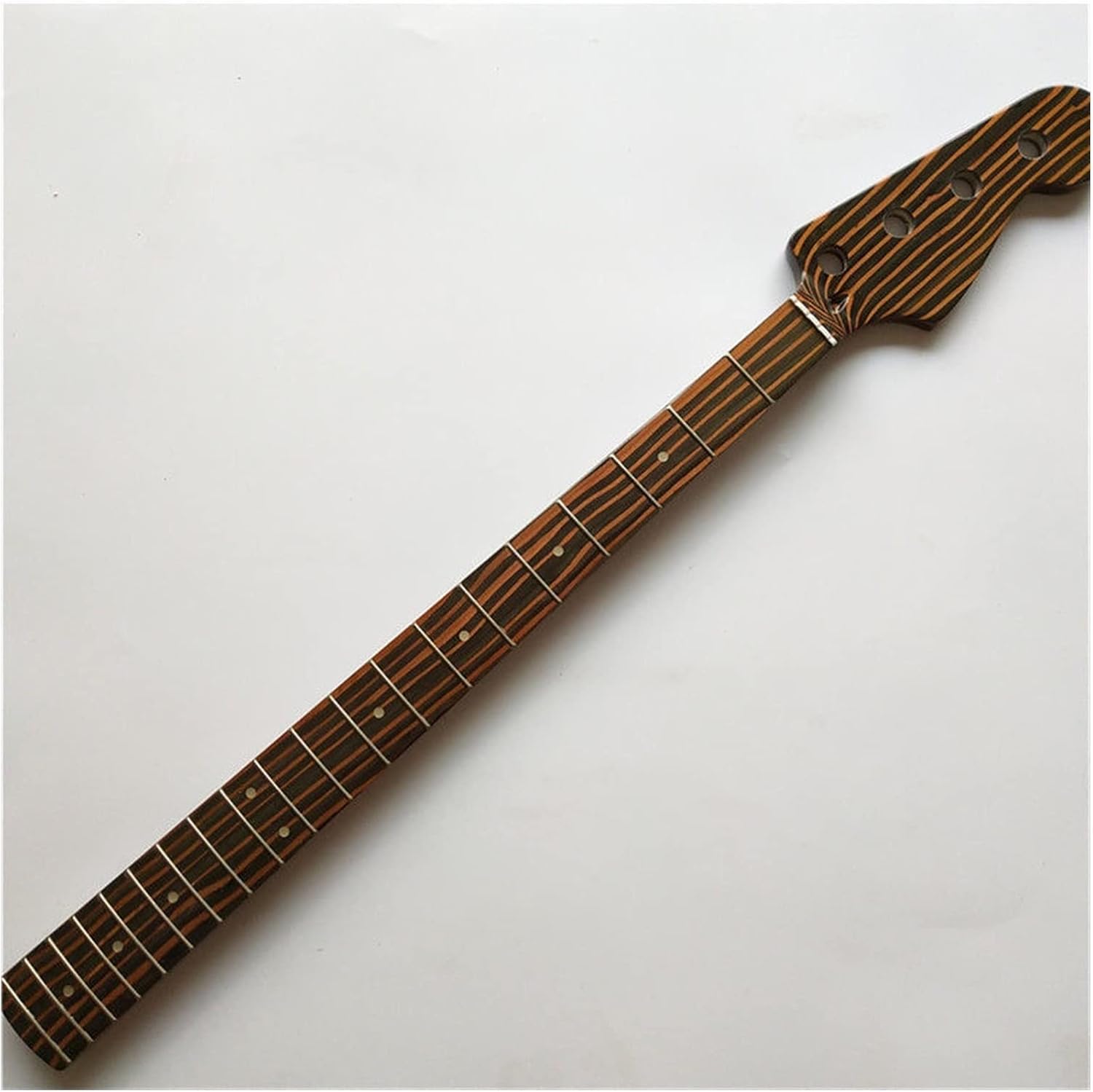 Zebra Wood Electric Bass Guitar Neck Replacement 4 String 20 Fret Unfinished Guitar Neck