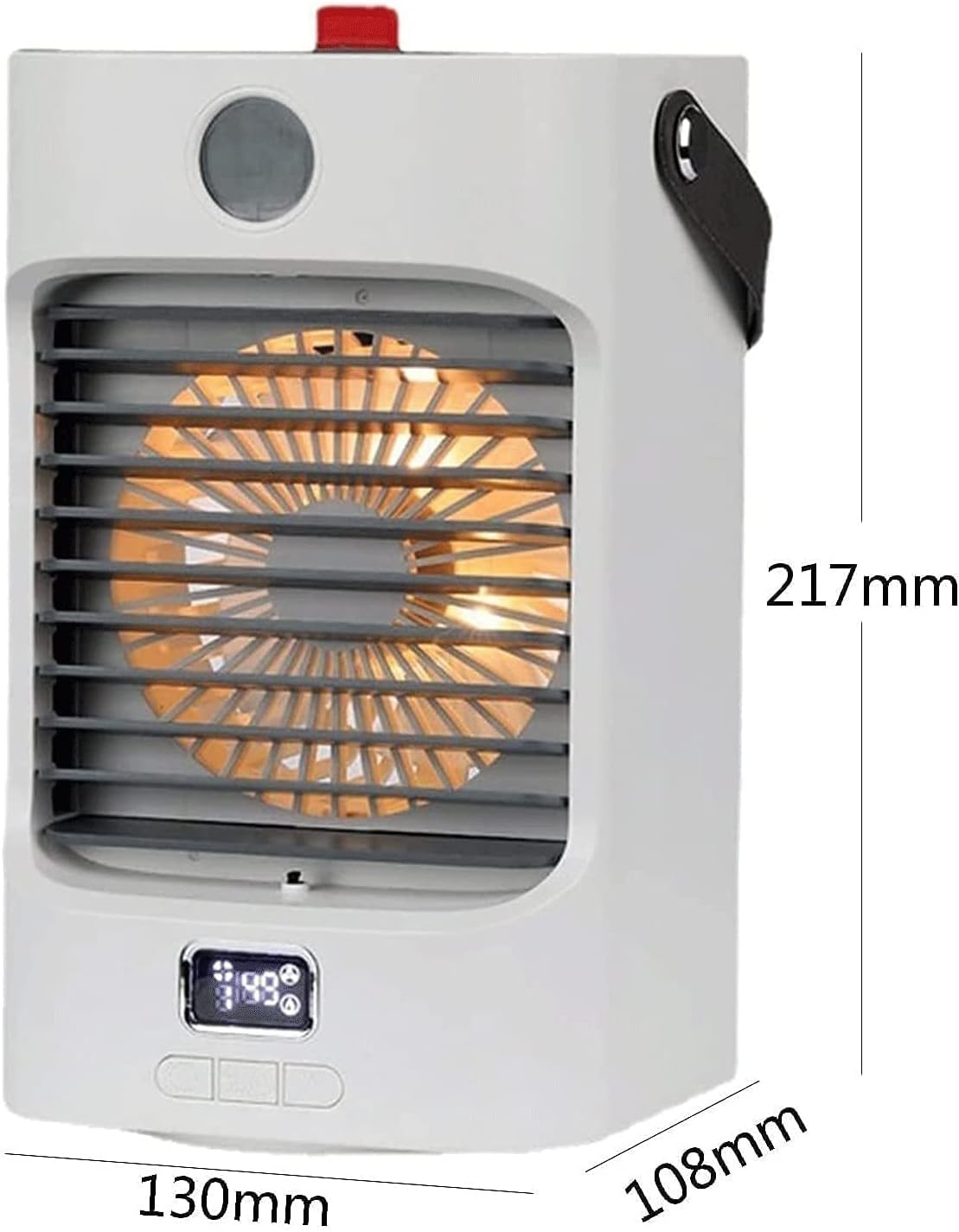 Portable Air Conditioners Fan, USB Personal Air Conditioner Fan with 3 Speeds, Air Cooler for Bedroom Home Office (Color : White)