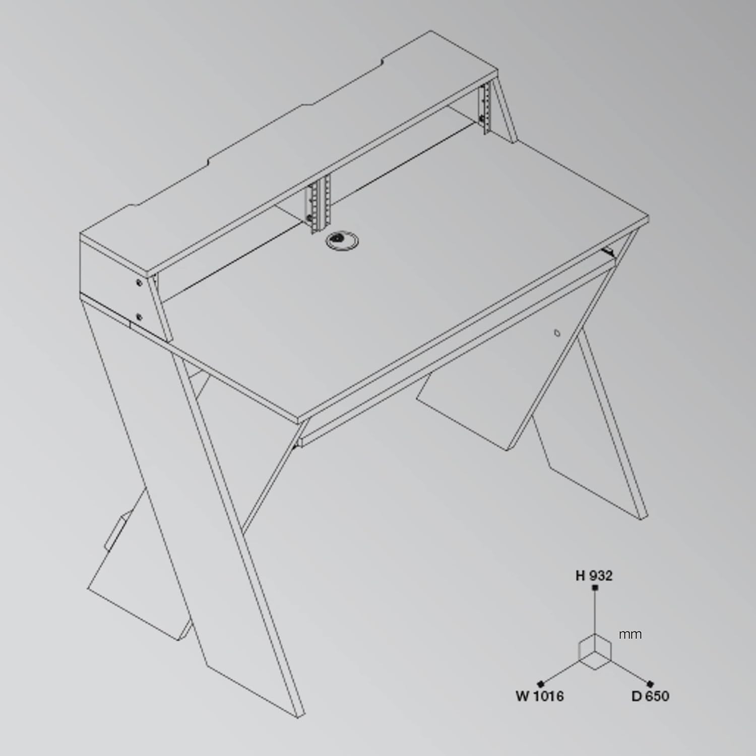 Glorious Sound Desk Compact Professional Studio Workstation with Pull-out Keyboard Compartment (Walnut)