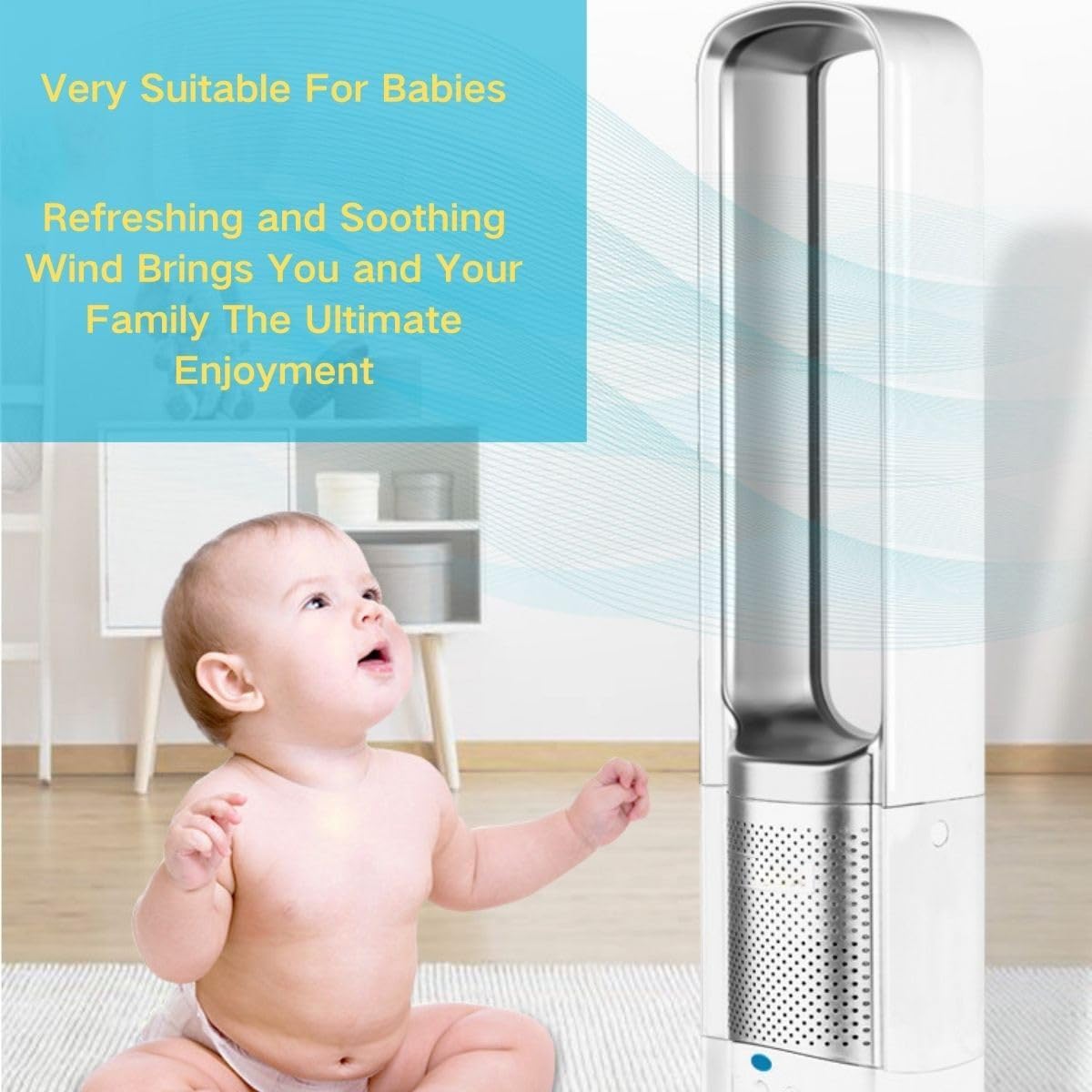 32'' Tower Fan Portable, Bladeless Desk Fan for Bedroom, Quiet Cooling Floor Fans 180° Oscillating for Home, Office 27.6H(Red)