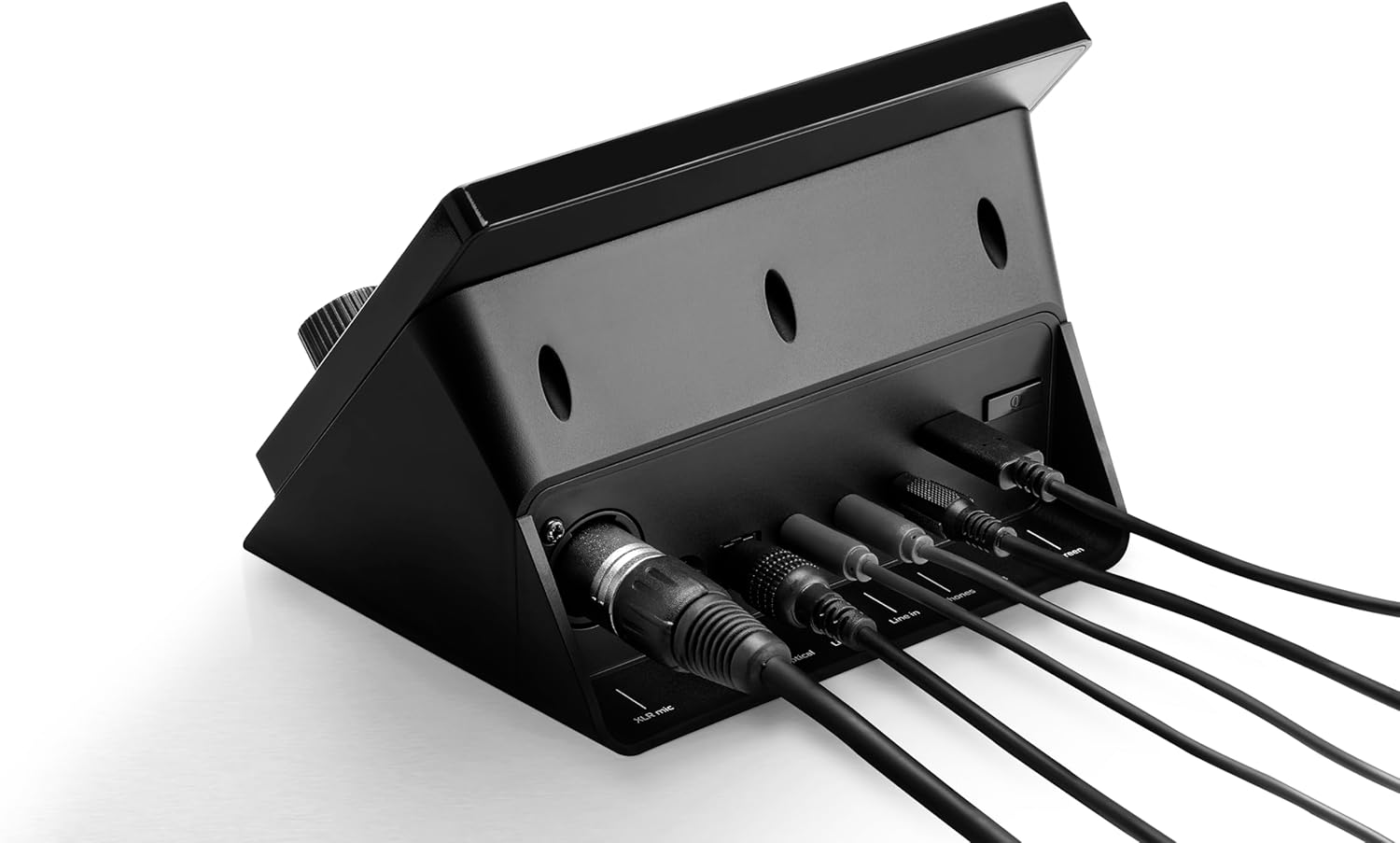 Hercules Stream 200 XLR, Pro Audio Mixer for Advanced Content Creators, Streaming, and Gaming, with XLR Mic Pre-Amp, LCD Screen, 4 Actions Buttons and Customizable Interface. Compatible with PC.