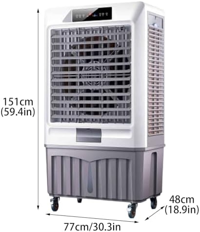Evaporative Air Cooler, Portable Air Conditioner with Timer and Ice Packs, 3-Speed Windowless Air Conditioner for Room Office(77 * 48 * 151cm)