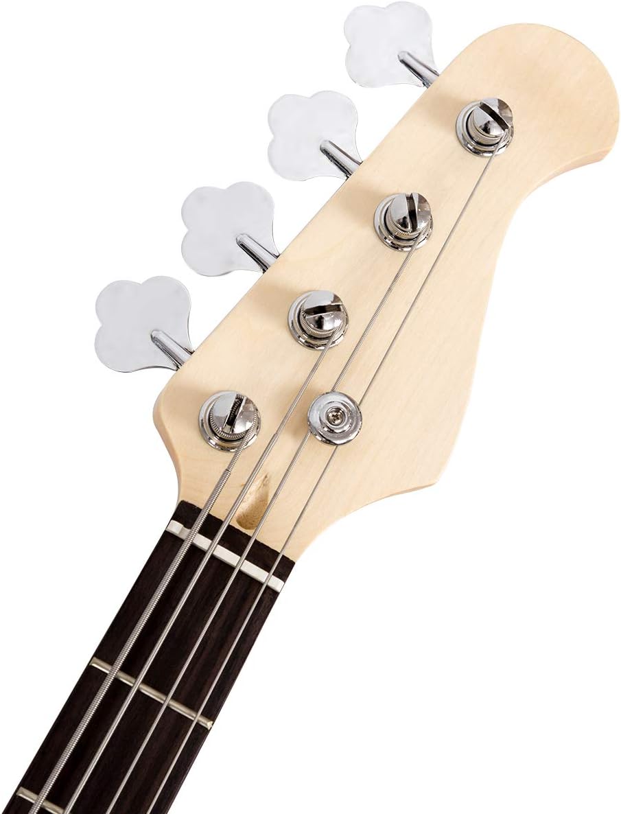 Costzon Full Size Electric 4 String Bass Guitar for Beginner Starter Complete Kit, Rose Fingerboard and Bridge, w/Two Pickups & Two Tone Control, Guitar Bag, Strap, Guitar Pick, Amp Cord (Black Bass)