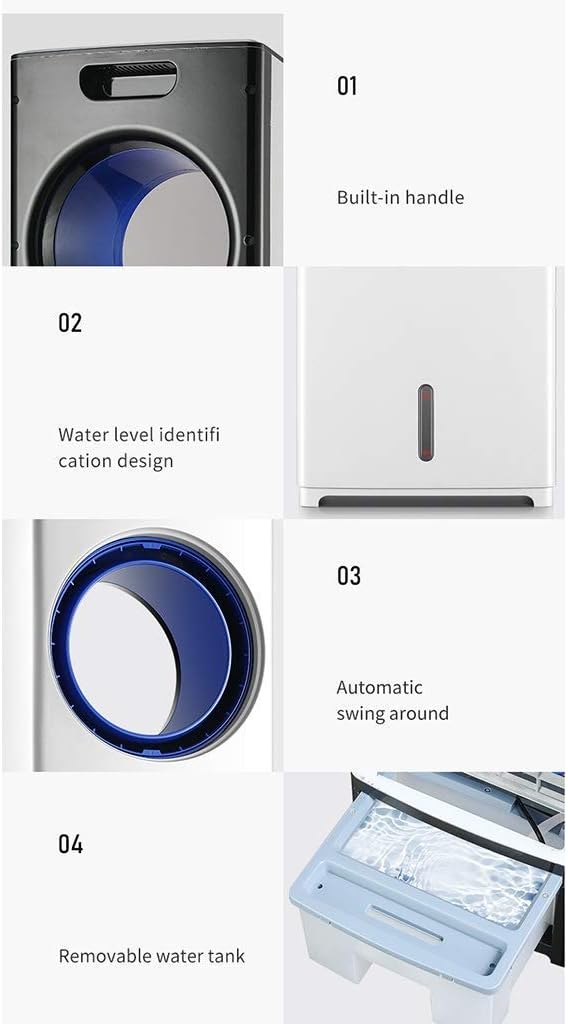 Air Cooler for Home Office Air Cooler 9,000 BTU Portable Air Conditioner, Three-in-one Floor-standing Air Conditioner, LED Display, 3 Fan Speeds, 24-hour Timer, Remo