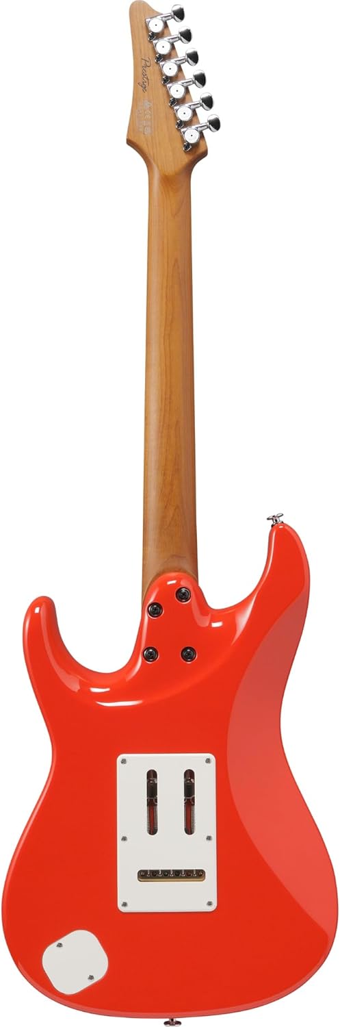 Ibanez AZ2204 Prestige 6-String Right-Handed Electric Guitar with Alder Body and Oval C S-Tech Wood Roasted Maple Neck (Vermillion Red)
