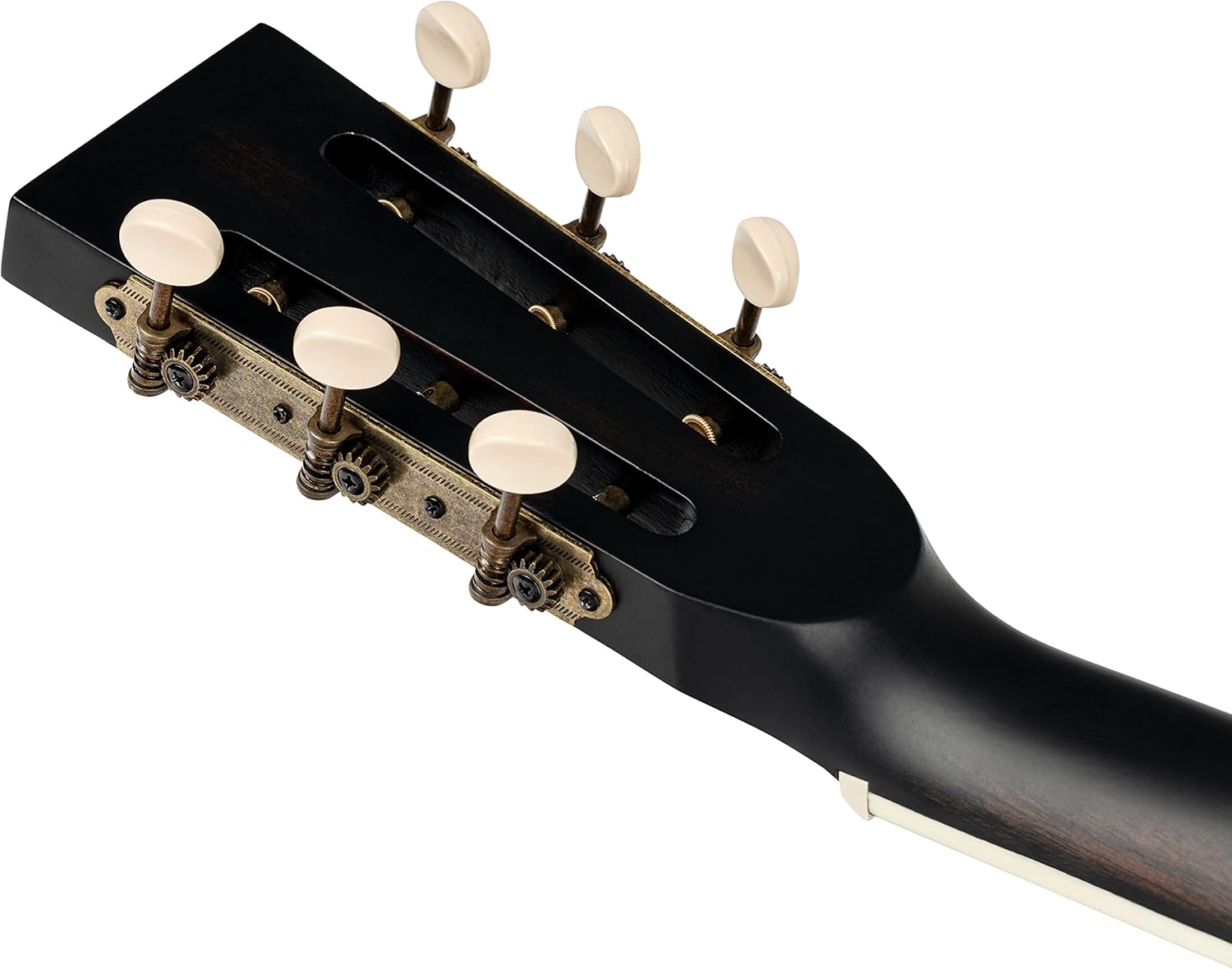 Ortega Guitars 6 String Americana Series Acoustic-Electric Resonator Guitar, Right, Distressed Black (RRG40CE-DBK)