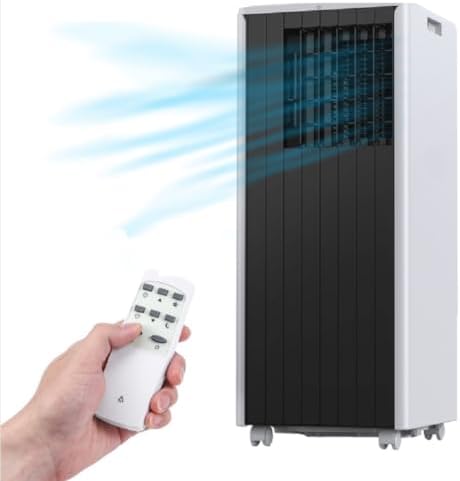 8,000 BTU Portable Air Conditioner Cools Up to 350 sq. ft. with Remote Control, LED Touch Panel, Built-in Dehumidifier, Fan, 3 in 1 Compact Indoor AC Unit for Home Office Dorm RV.