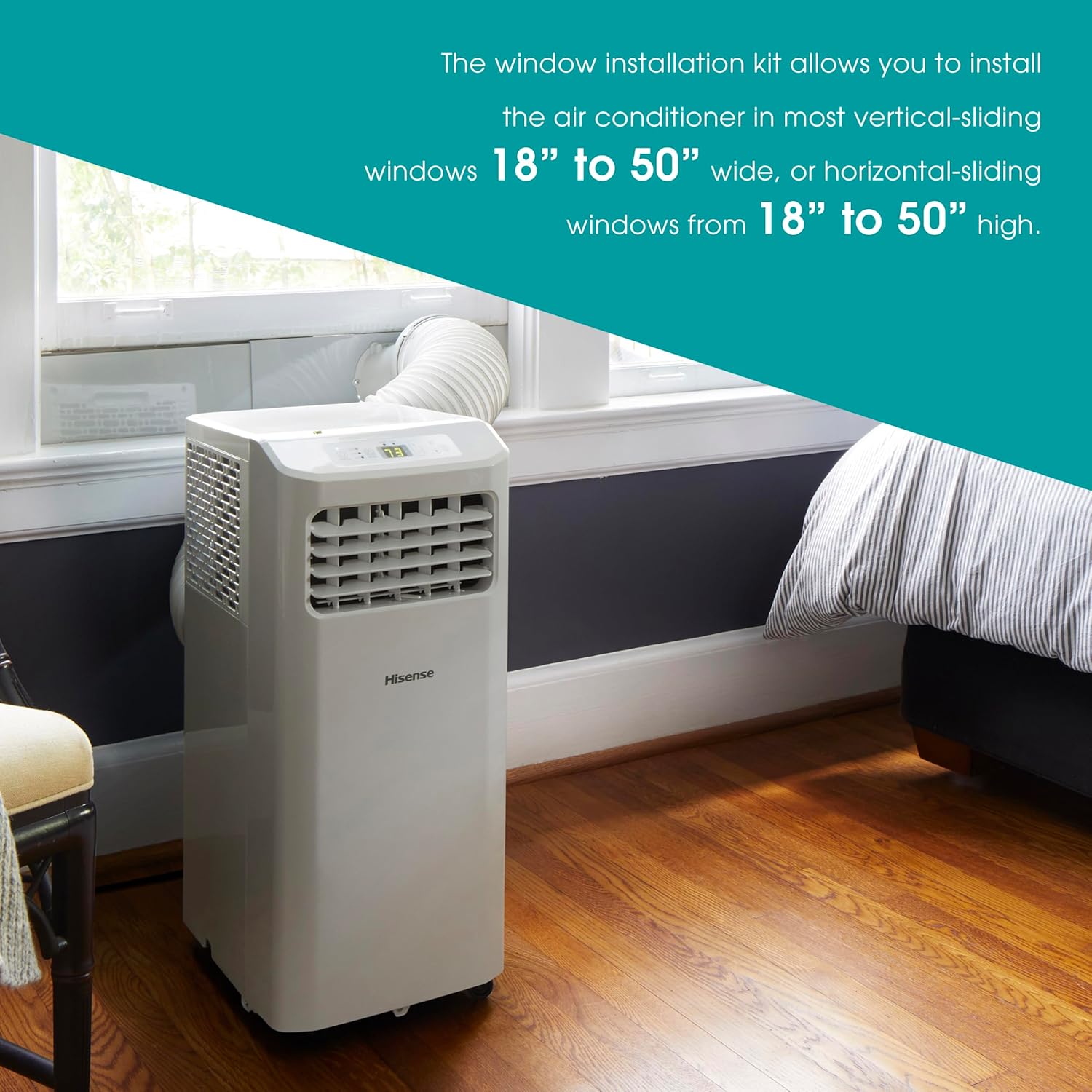 Hisense Portable Air Conditioner 6,000 BTU Cooling Dehumidifier Fan for Smaller Room up to 250 sq ft, Remote Control, White (Renewed)