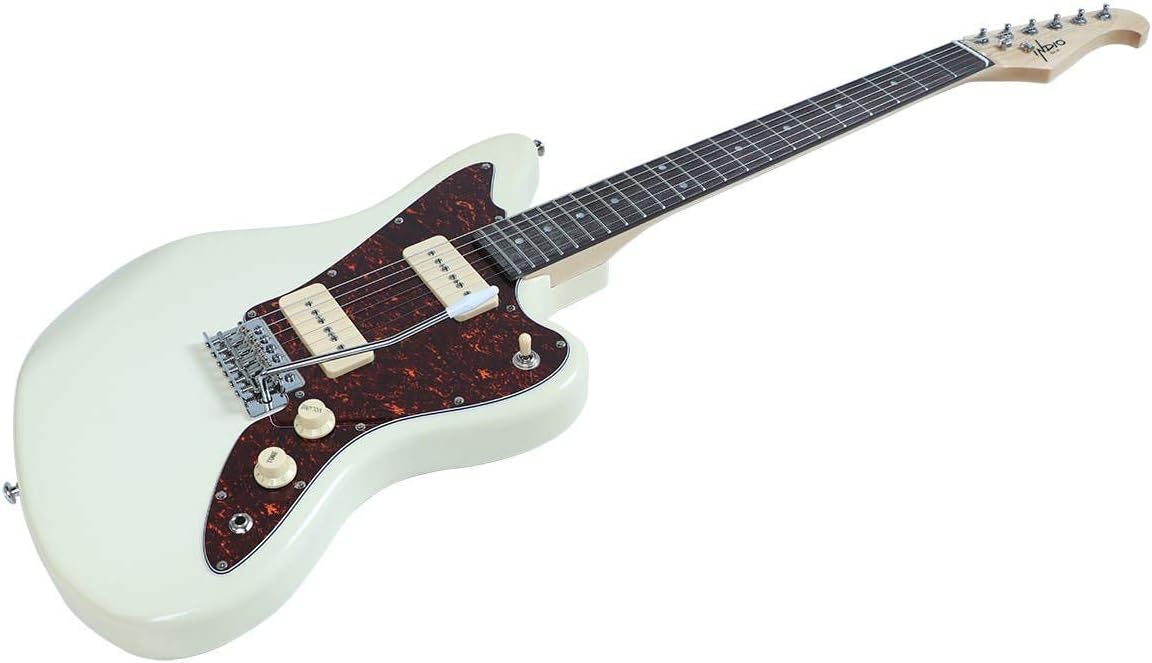 Monoprice Offset OS30 DLX Electric Guitar - Right Handed, Basswood-Body, White - Indo Series