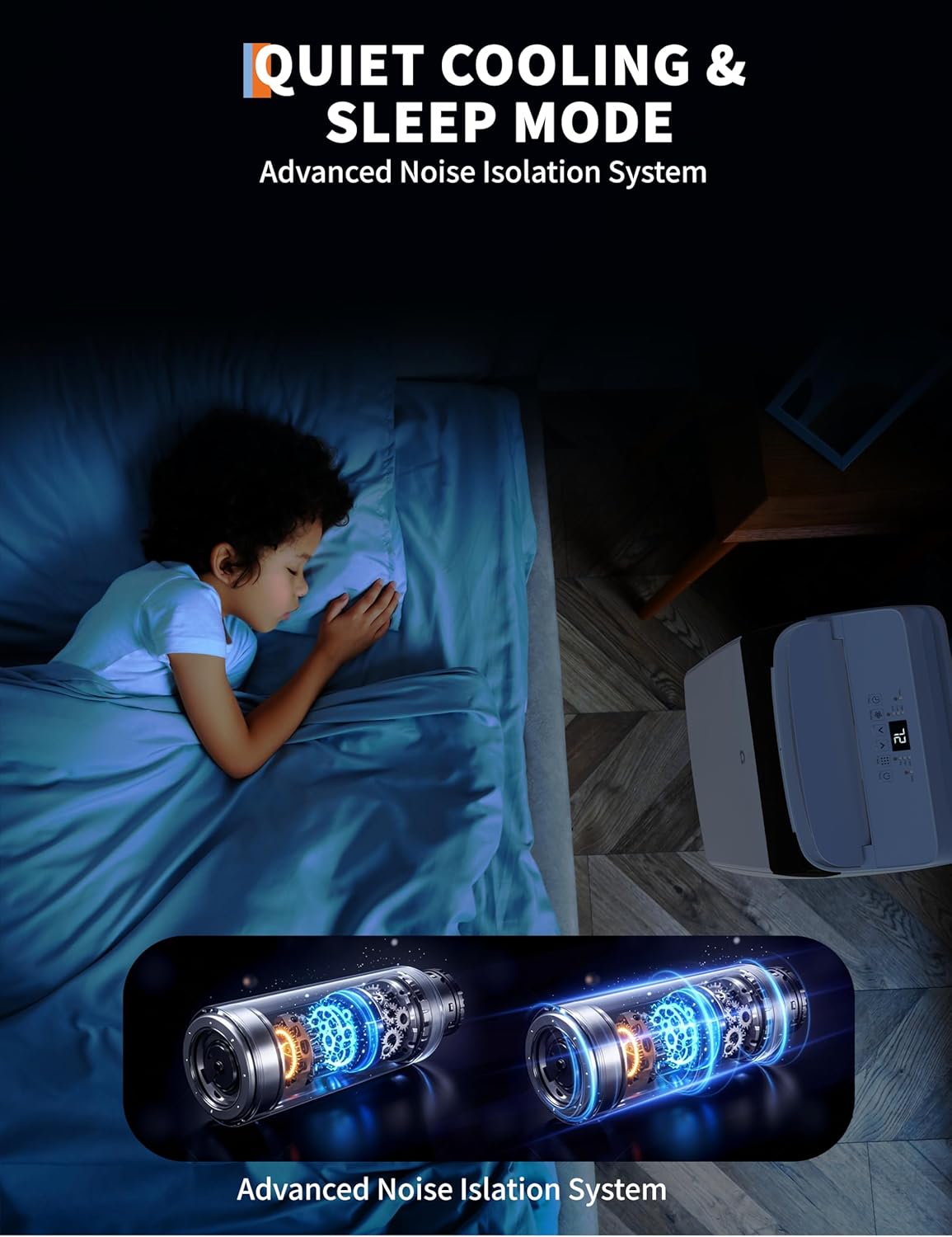 14000 BTU Room Air Conditioners with Remote Control, 3-In-1 Free Portable AC Unit with Fan & Dehumidifier, Cools Room Up to 750 Sq.Ft, Smart/Sleep Mode,3 Speed,Auto Swing,24H Timer