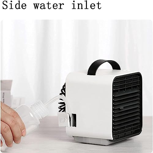 Portable Air Conditioner Fan, Rechargeable USB Air Conditioner Fan, Personal Mini Evaporative Air Cooler with 3 Speeds, Quiet Air Cooler Fan, for Home Office (Color : Blue)