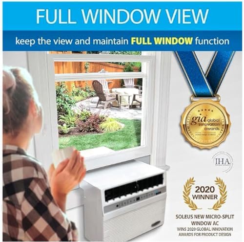 Soleus Air 10,000 BTU Over-the Sill Saddle Hybrid Air Conditioner w/Heat: Wi-Fi Enabled, Quiet Operation, Window View Friendly (Up to 12.5