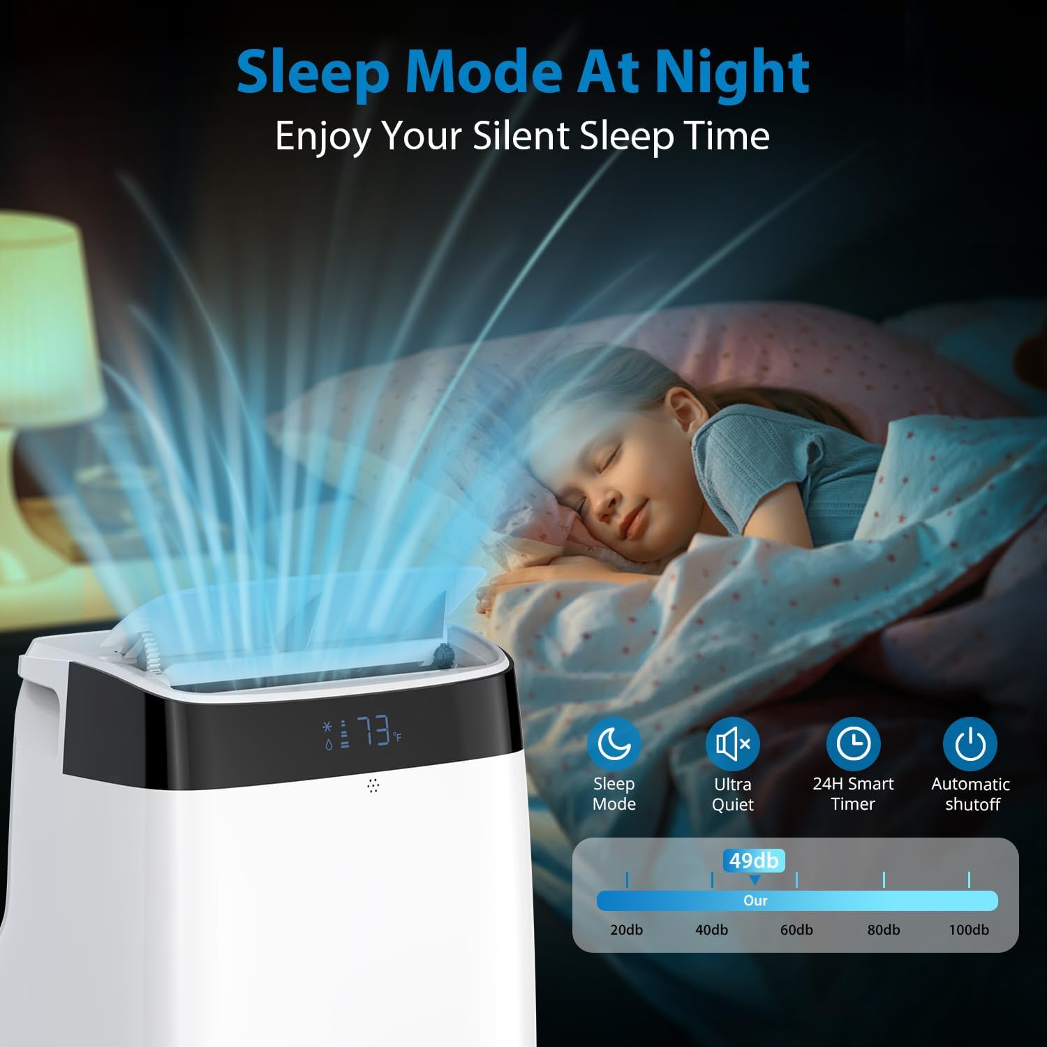 10,000 BTU Portable Air Conditioner with Remote, 3-In-1 Cooling Fan Dehumidifier for Rooms Up to 450 Sq. Ft, Sleep Mode, 24H Timer, Window Kit Included