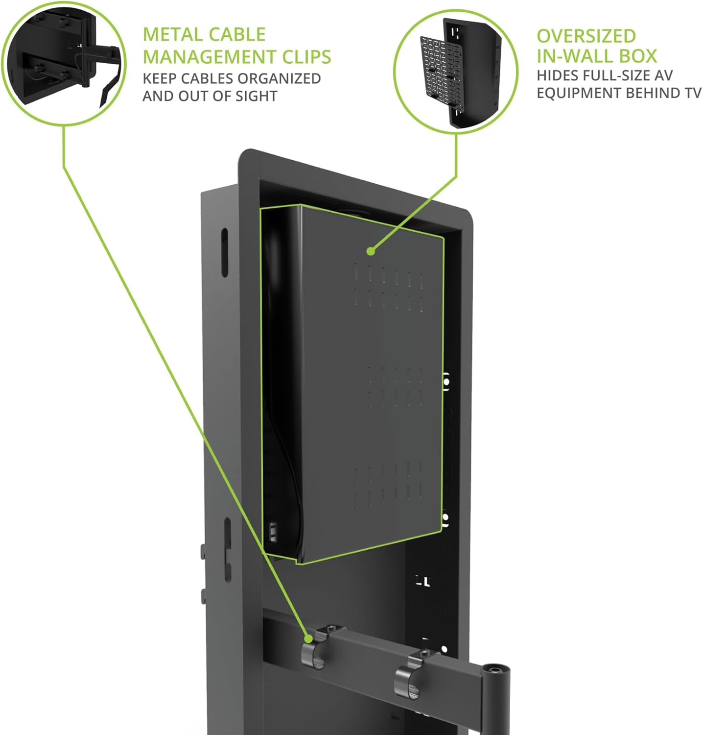 Kanto R600 Recessed in-Wall Articulating TV Mount for 65